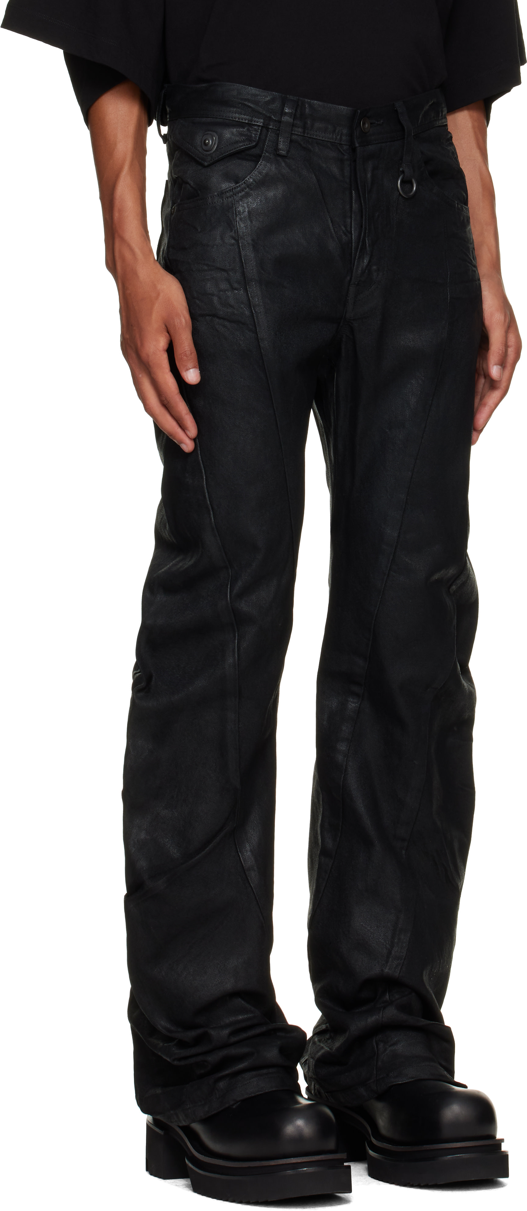 Julius - Black Bending Flare Jeans