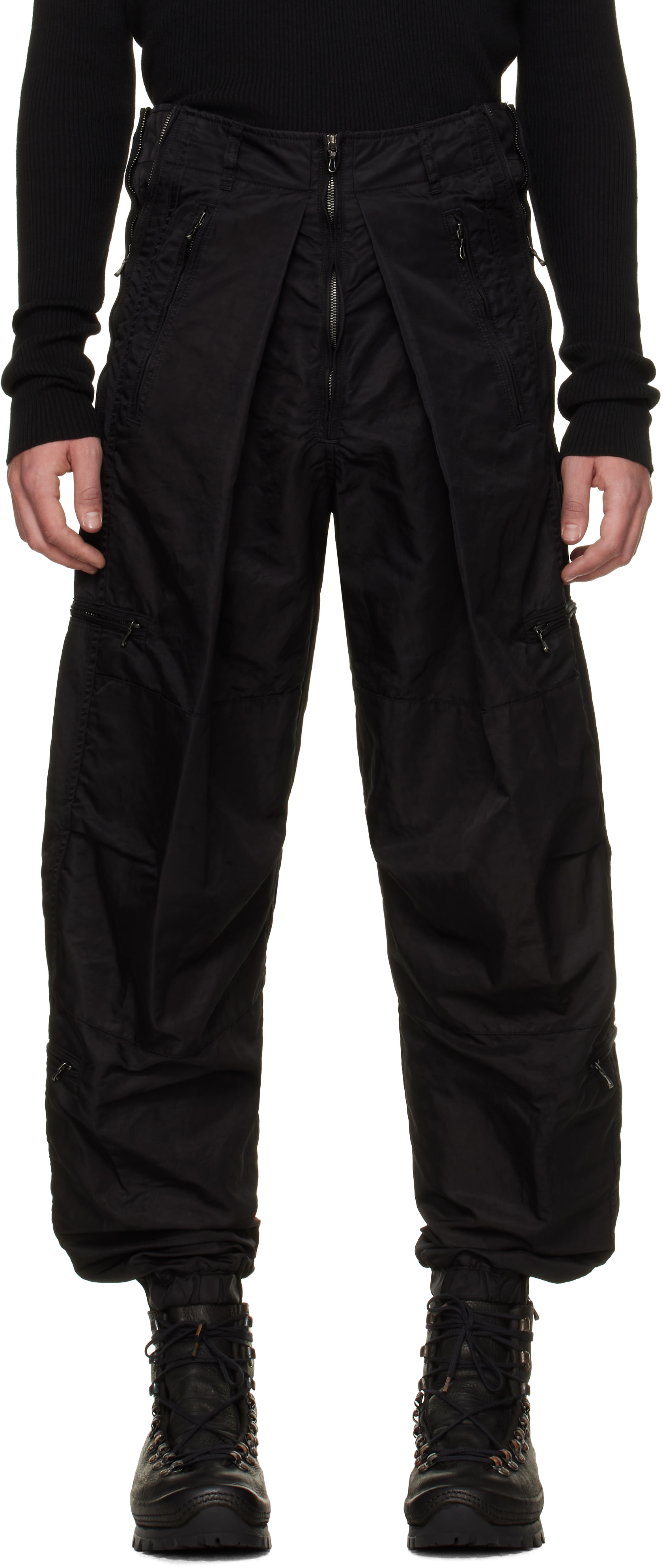 Julius - Black Flight Zip Cargo Pants