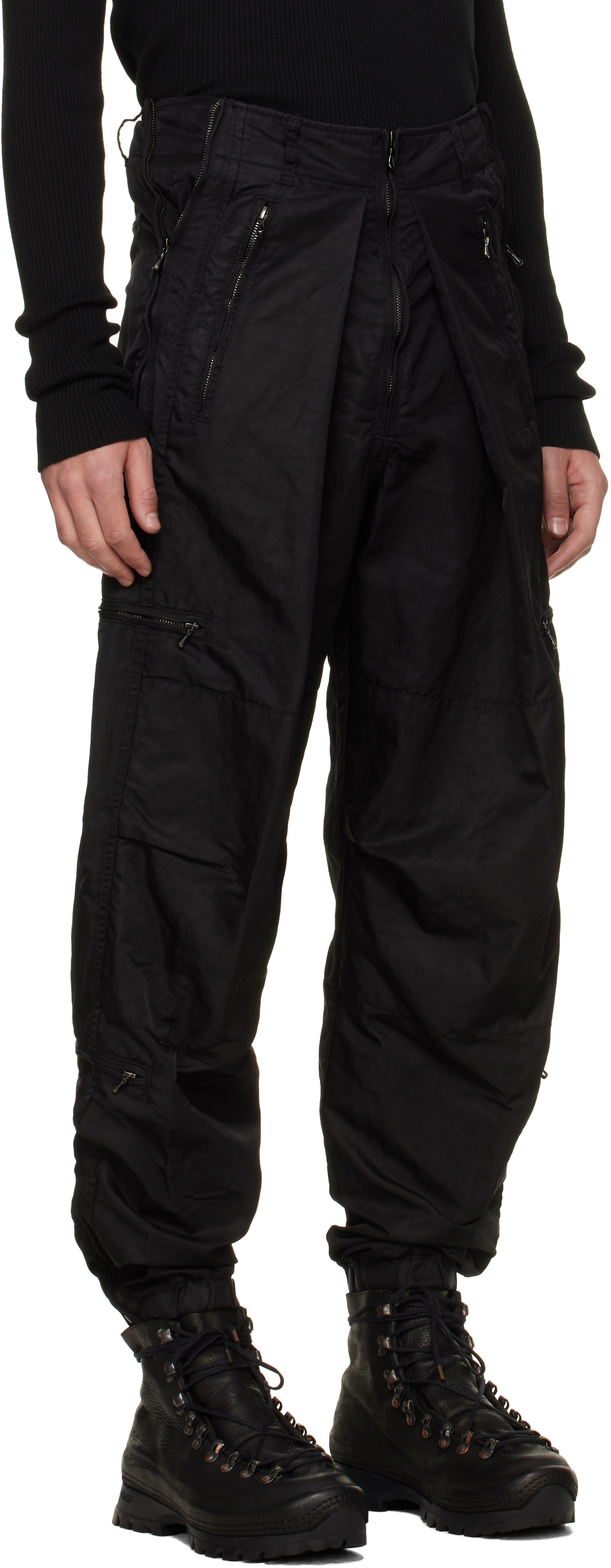 Julius - Black Flight Zip Cargo Pants