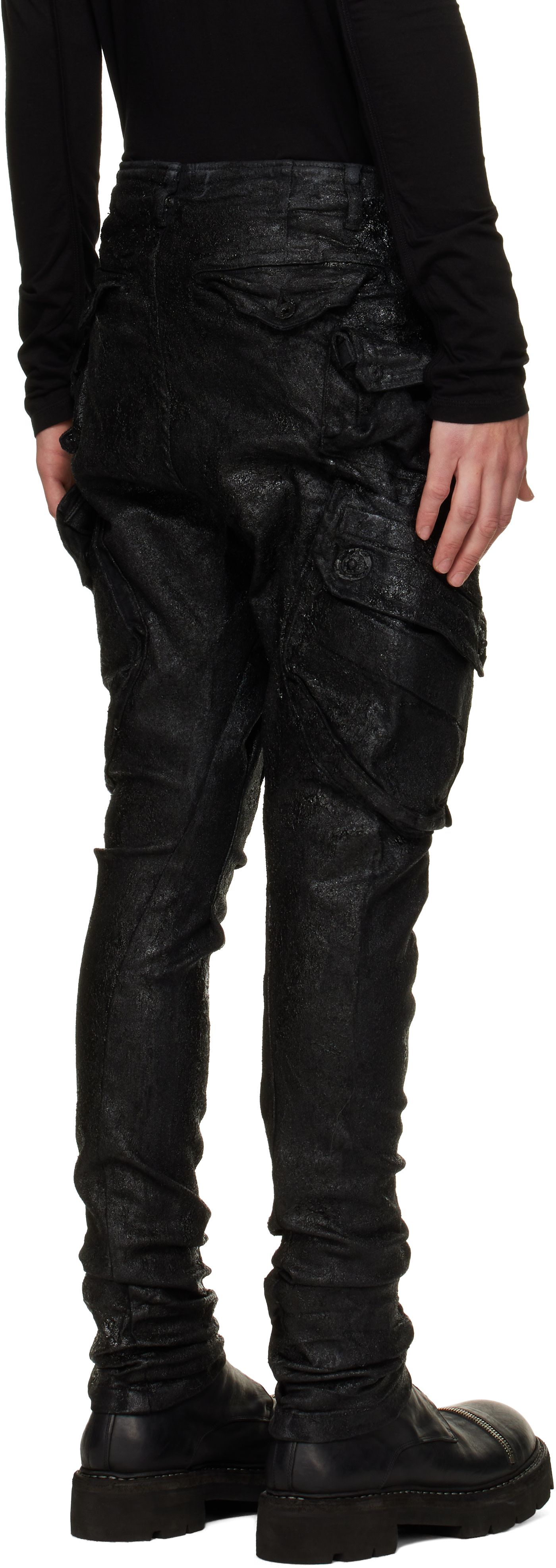 Julius - Black Gas Mask Nallow Cargo Pants