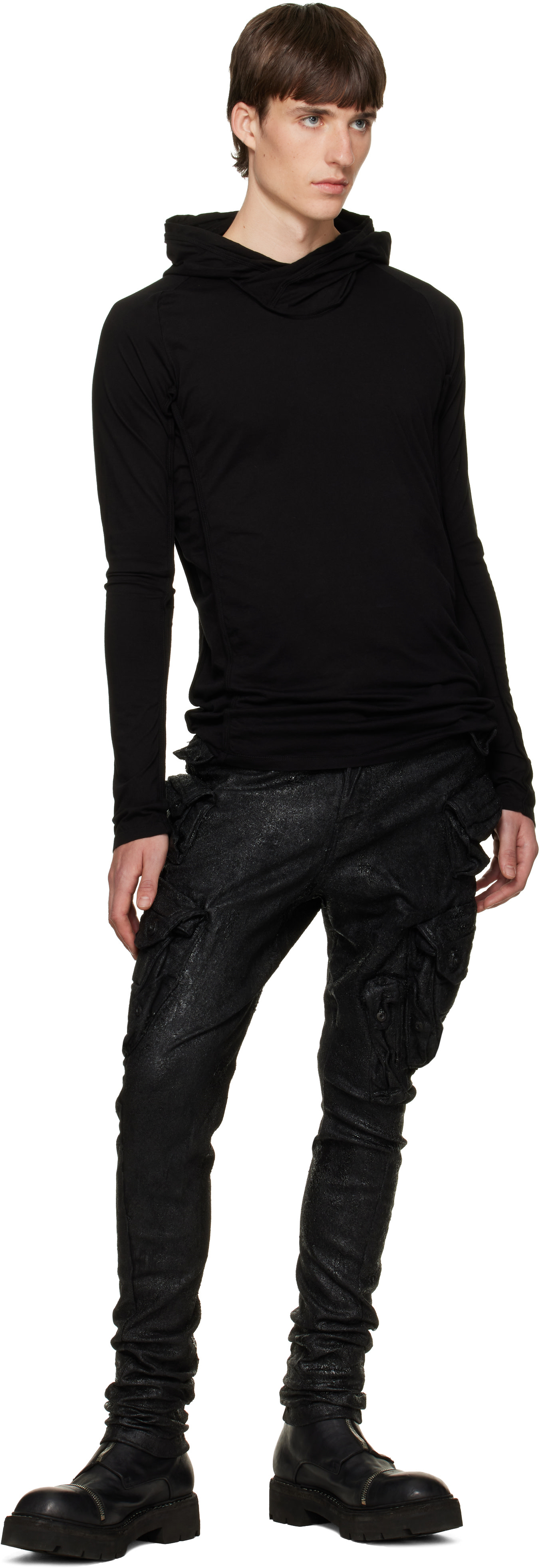 Julius - Black Gas Mask Nallow Cargo Pants