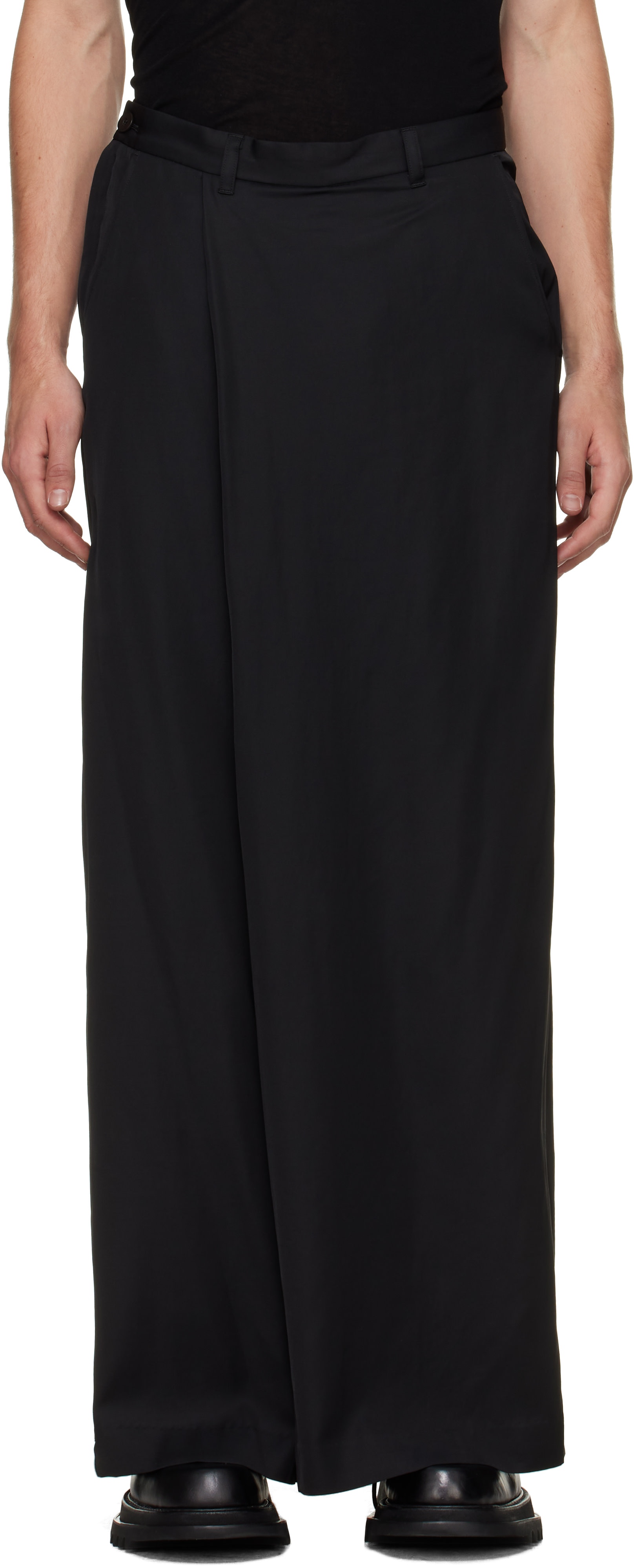 Julius - Black Over Wrapping Trousers