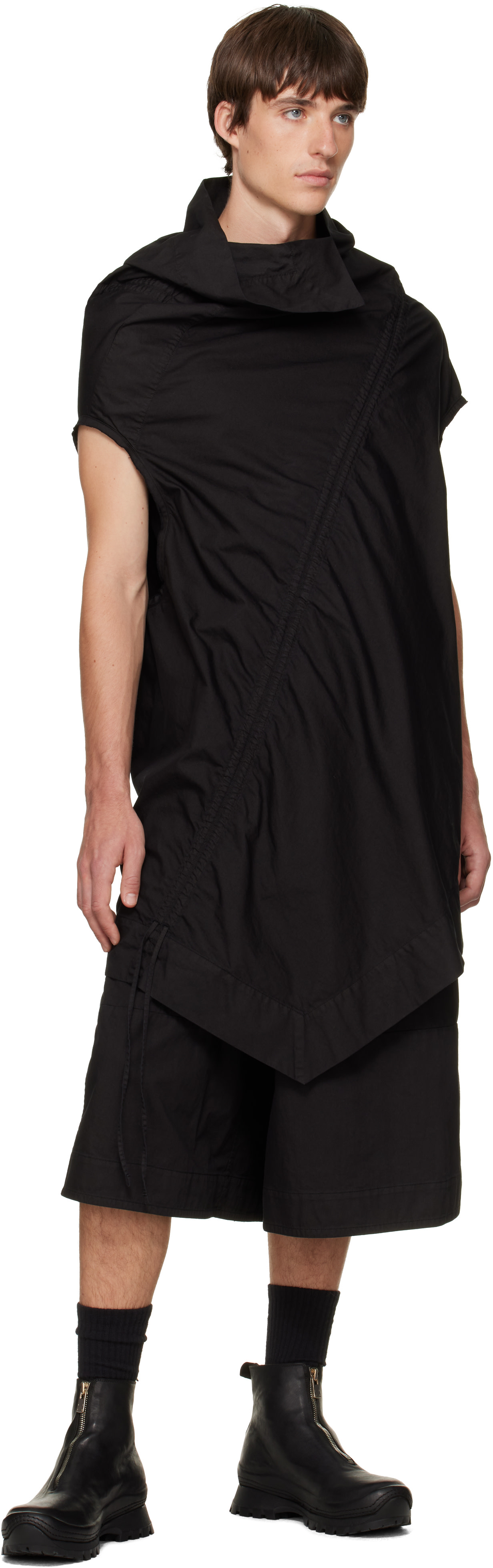 Julius - Black Over Wrapping Shorts