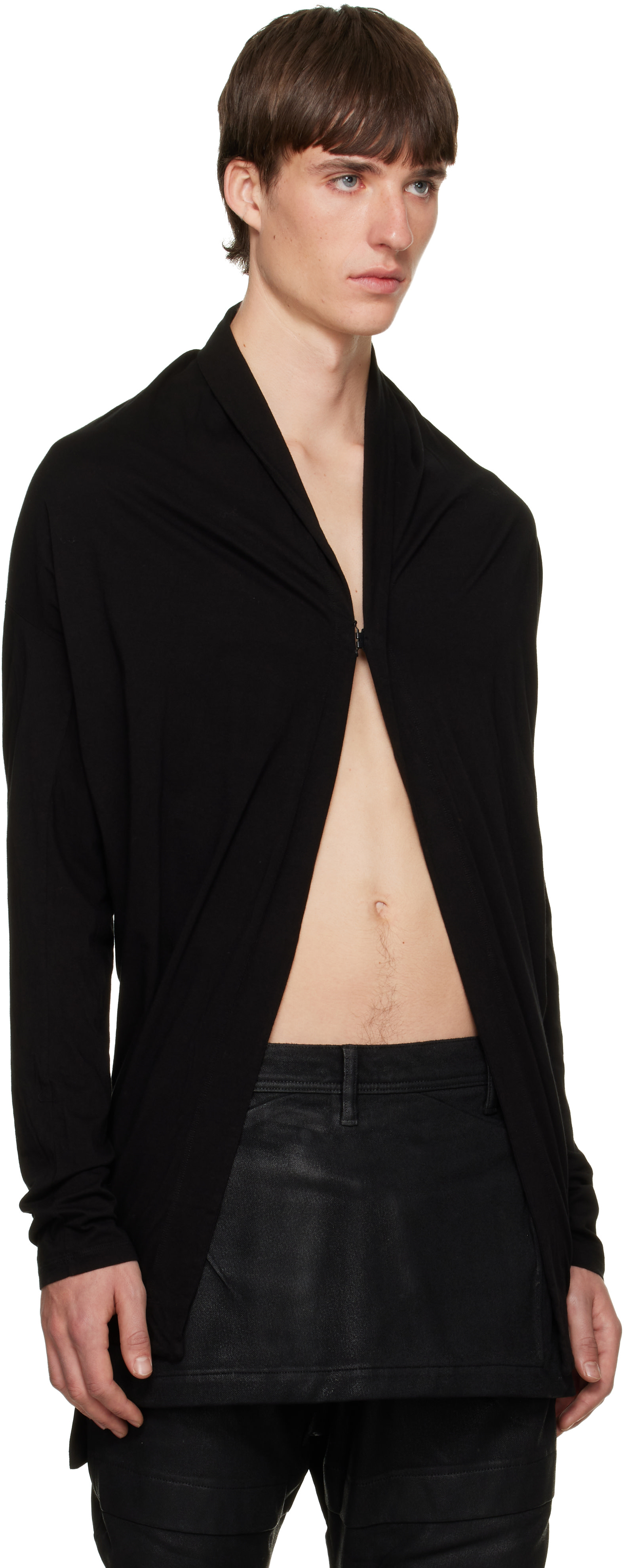 Julius - Black Drape Cardigan