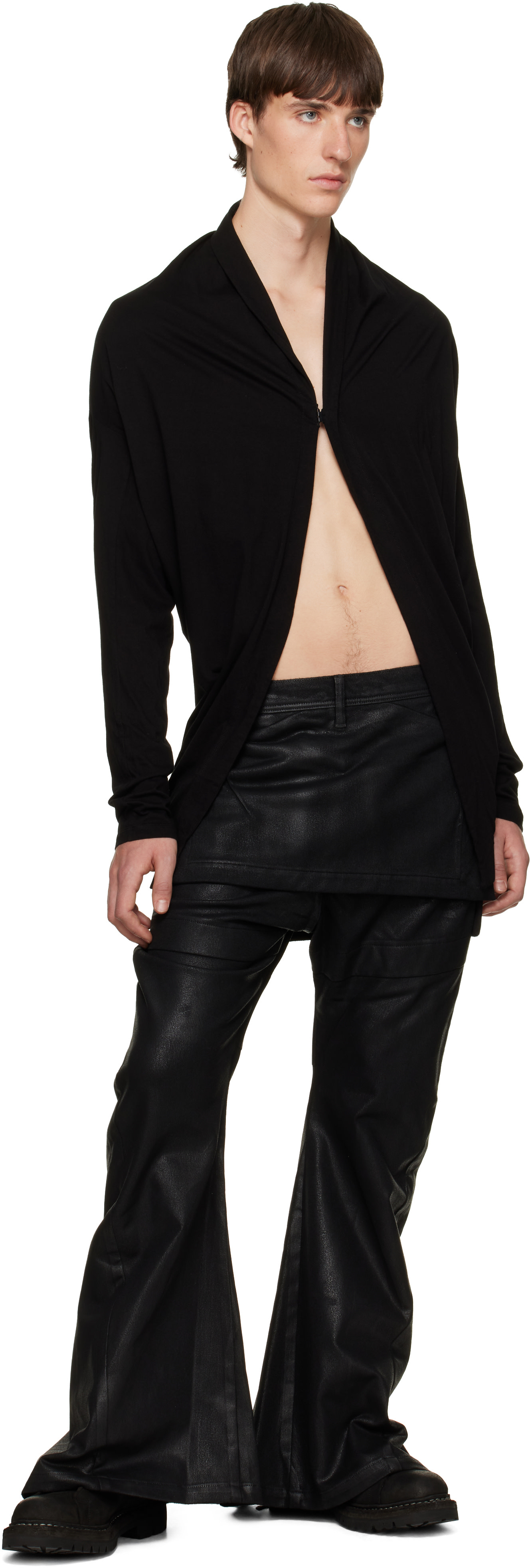 Julius - Cardigan drapé noir