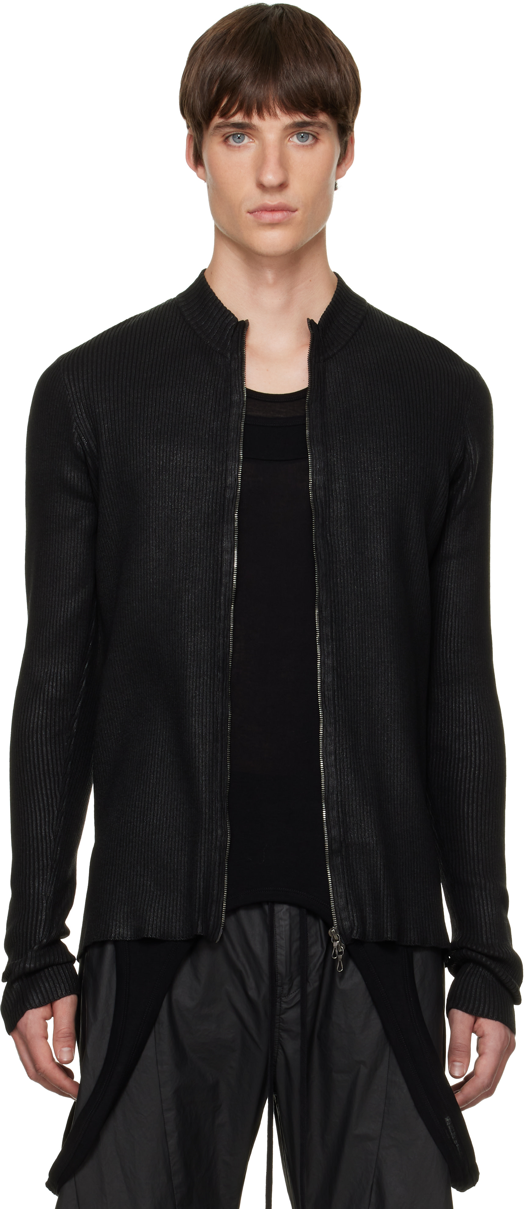 Julius - Pull Skinny noir à glissière