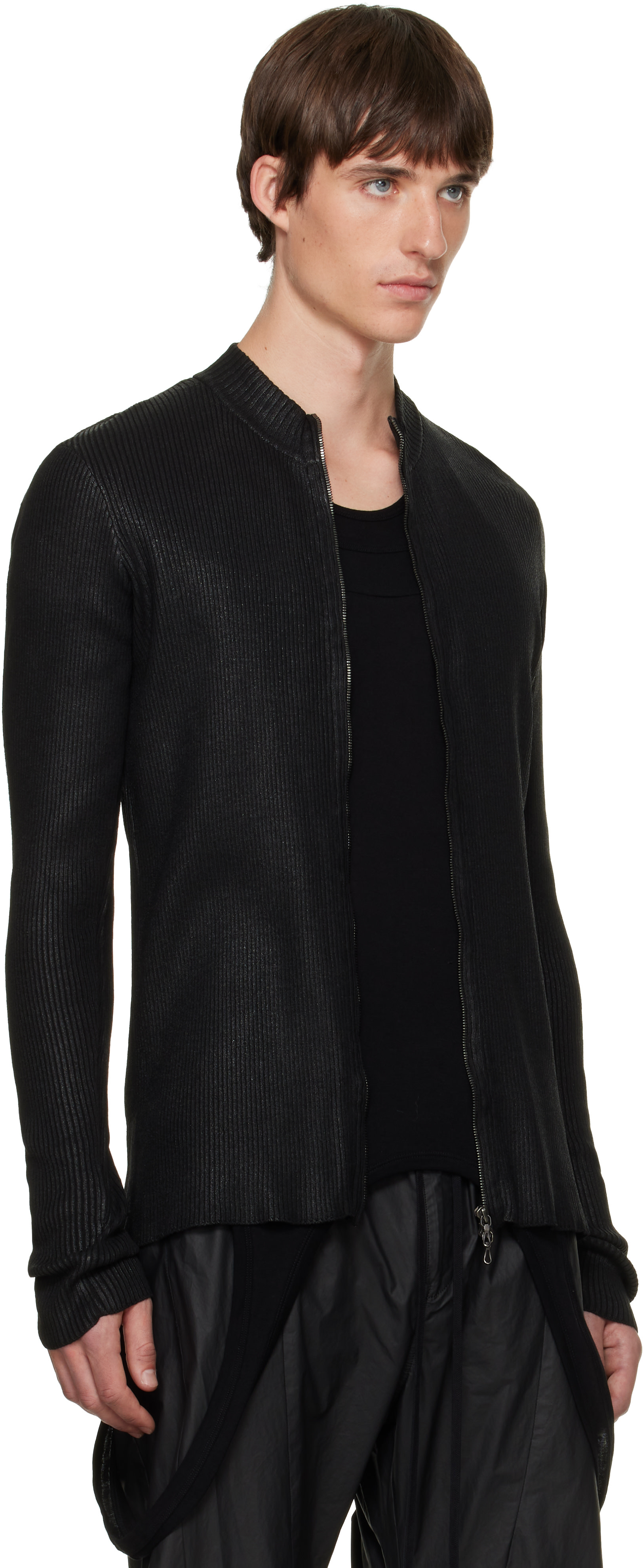 Julius - Pull Skinny noir à glissière
