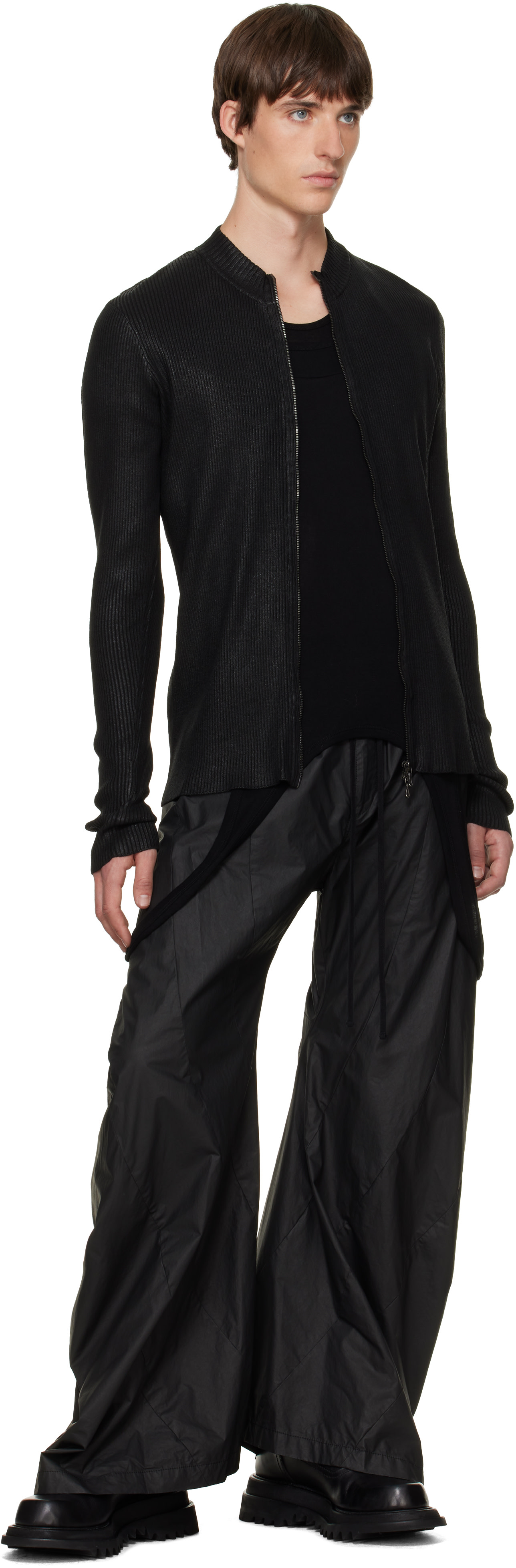 Julius - Black Skinny Zip Sweater