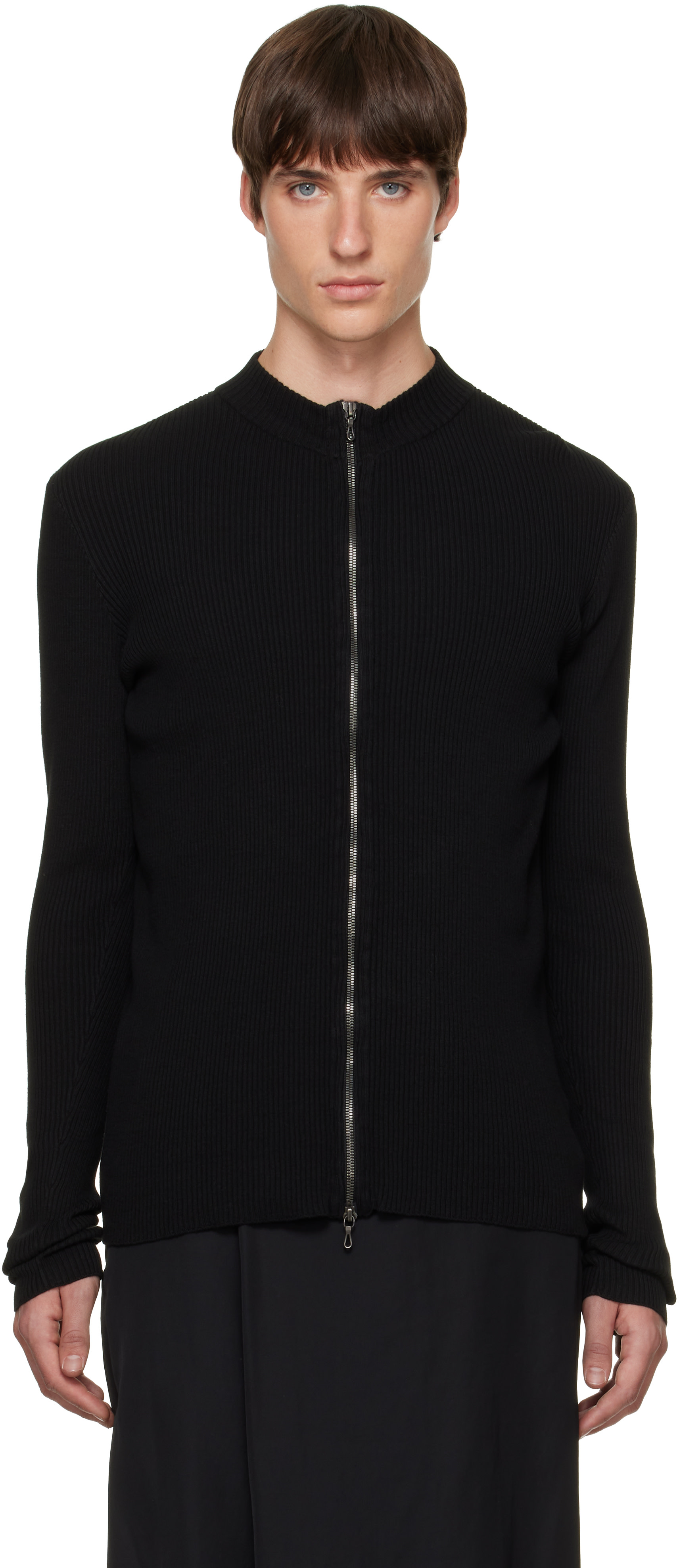 Julius - Pull Skinny noir à glissière