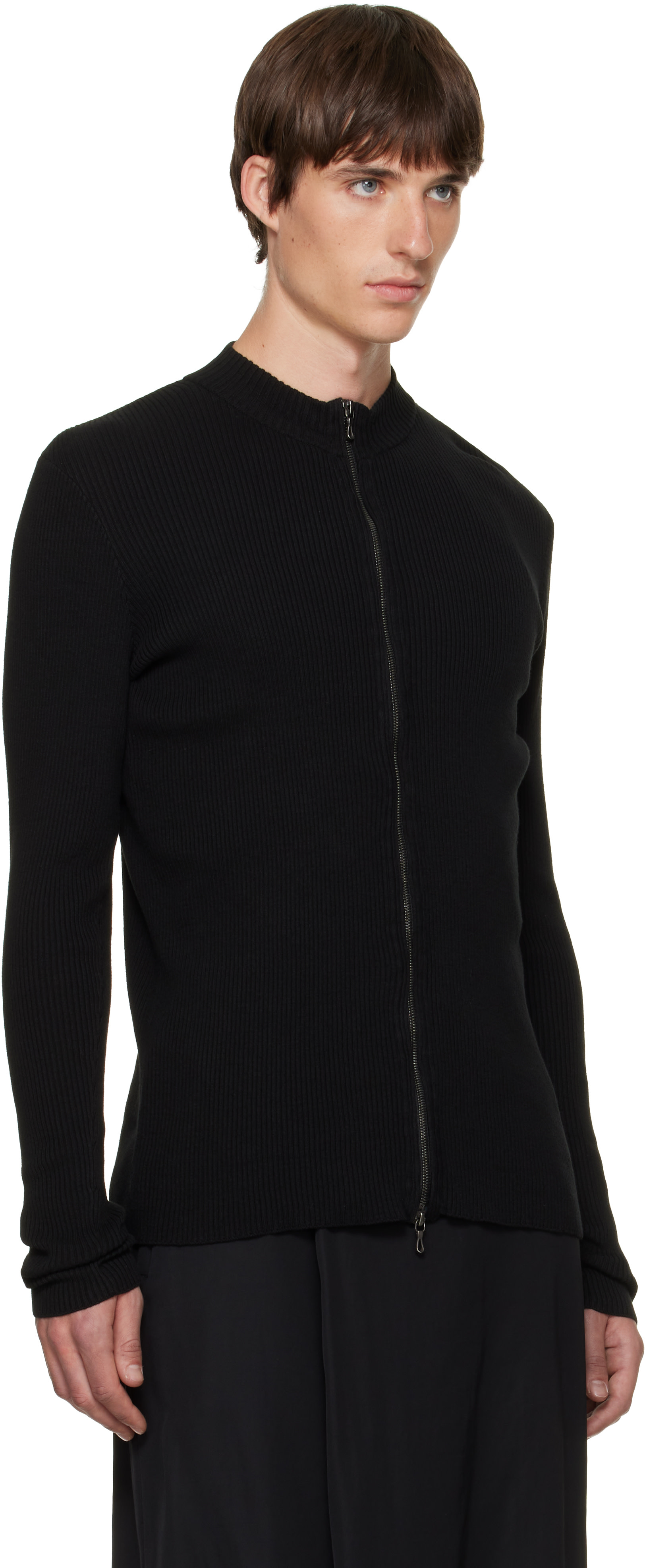 Julius - Pull Skinny noir à glissière