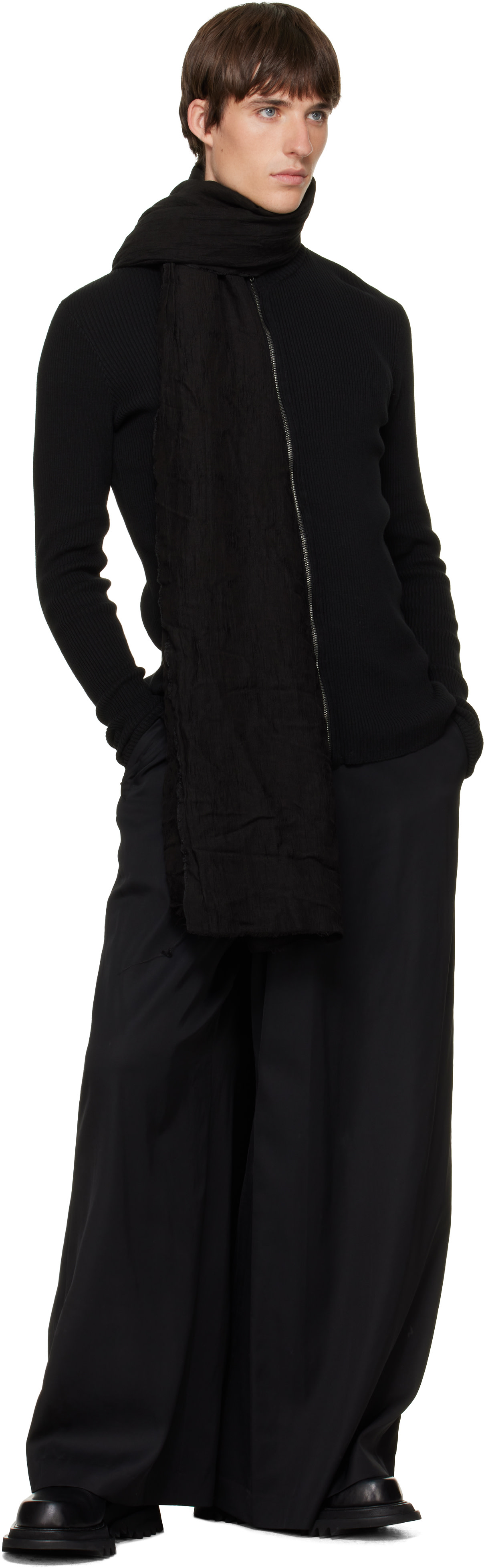 Julius - Pull Skinny noir à glissière