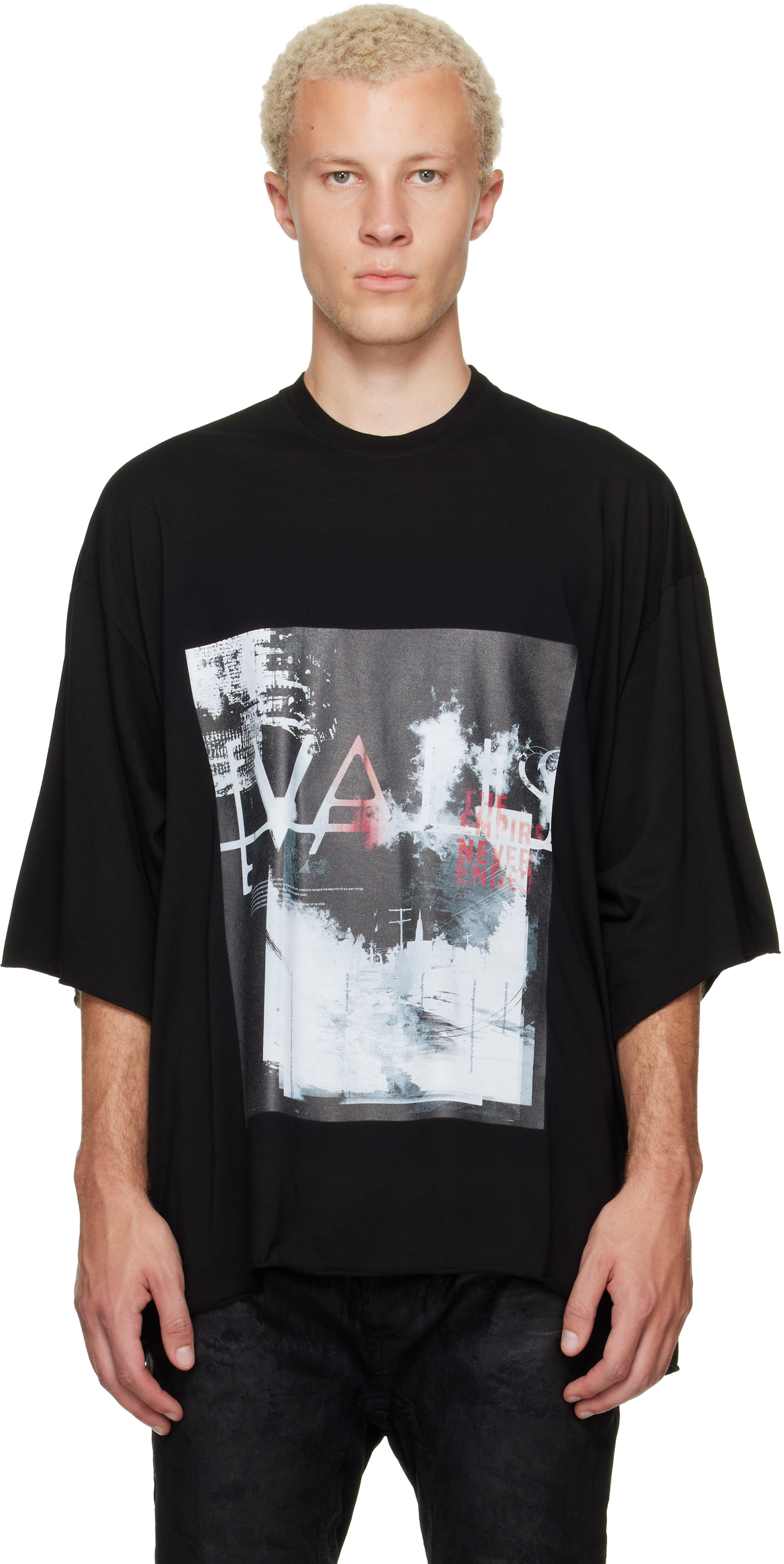 JULIUS - ブラック 'Valis' Over Tシャツ