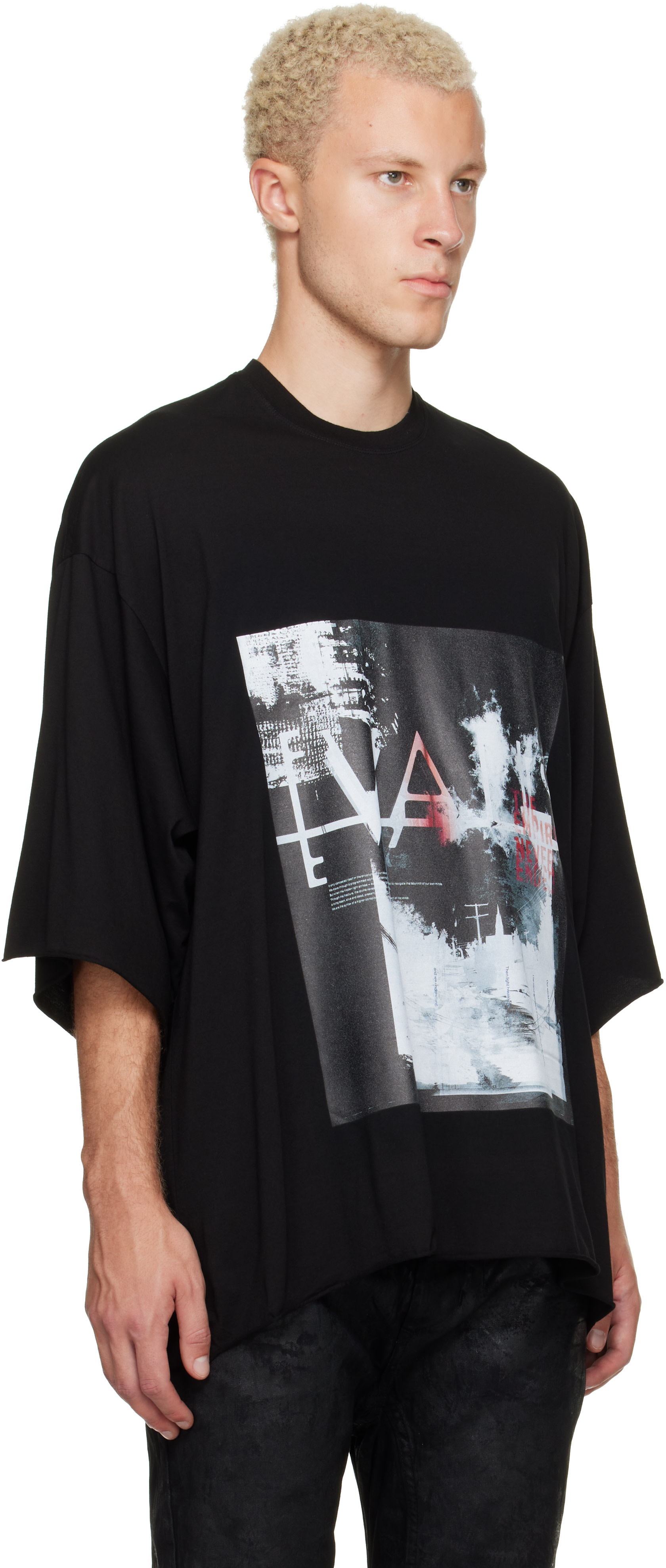 JULIUS - ブラック 'Valis' Over Tシャツ