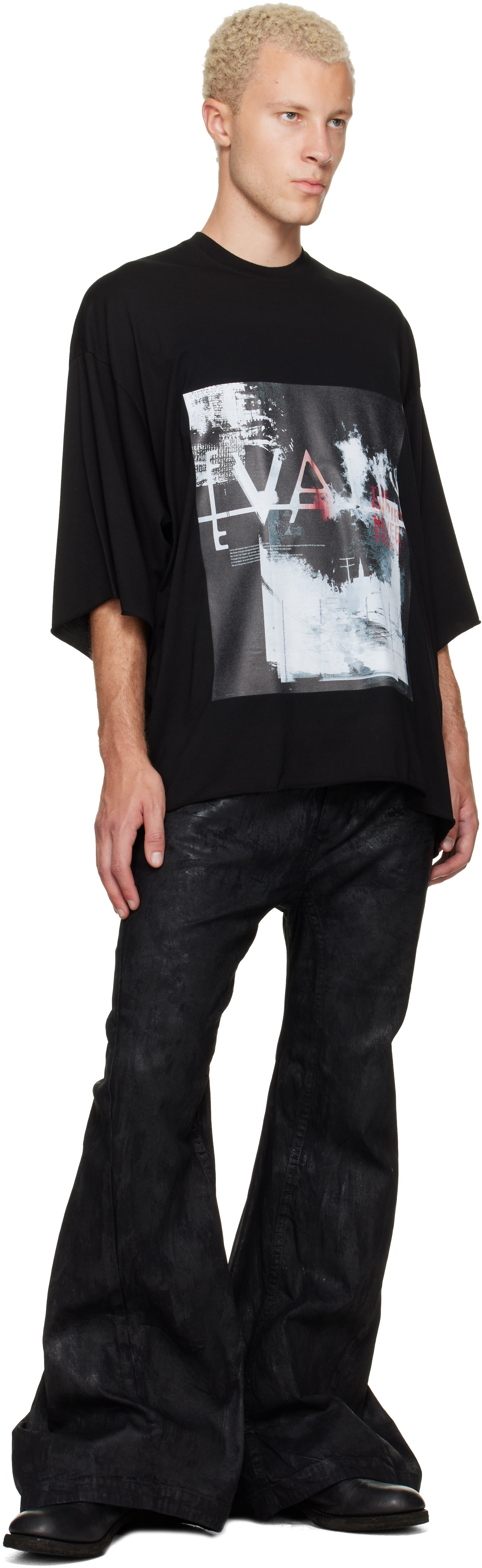 JULIUS - ブラック 'Valis' Over Tシャツ