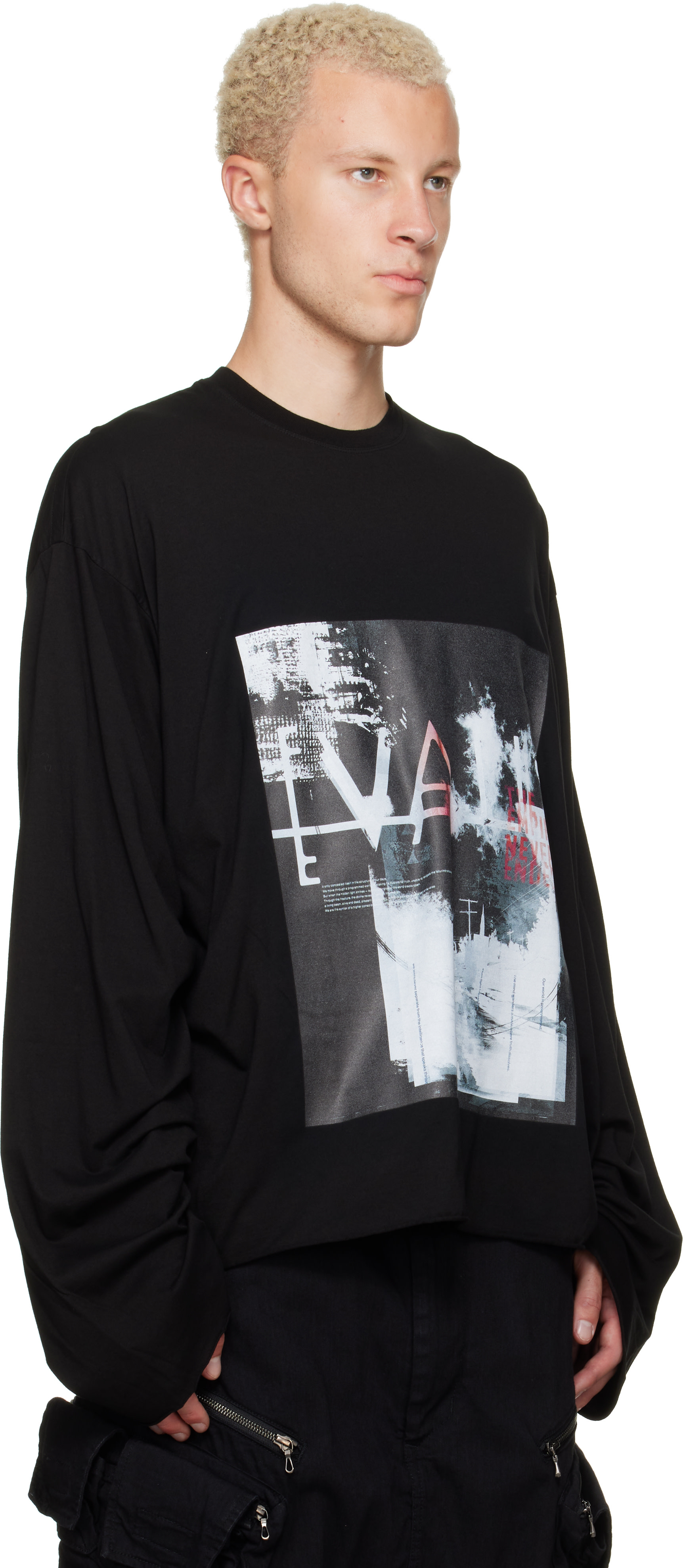 Julius: Black 'Valis' Long Sleeve Over T-shirt | SSENSE
