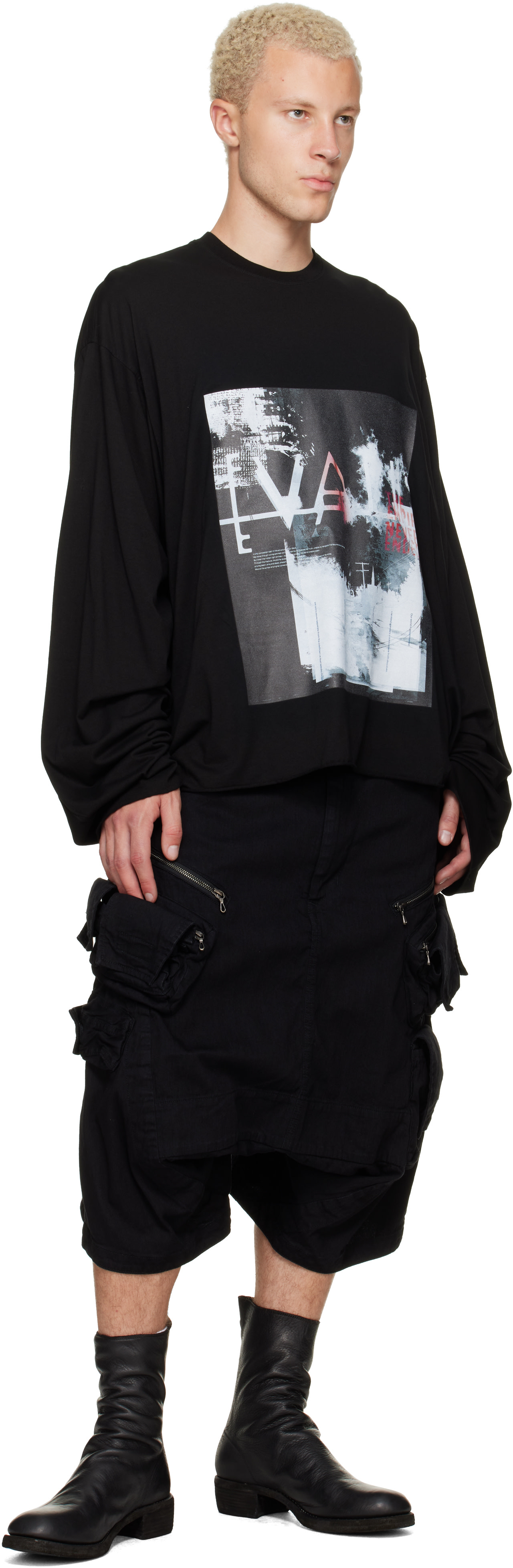 Julius: Black 'Valis' Long Sleeve Over T-shirt | SSENSE