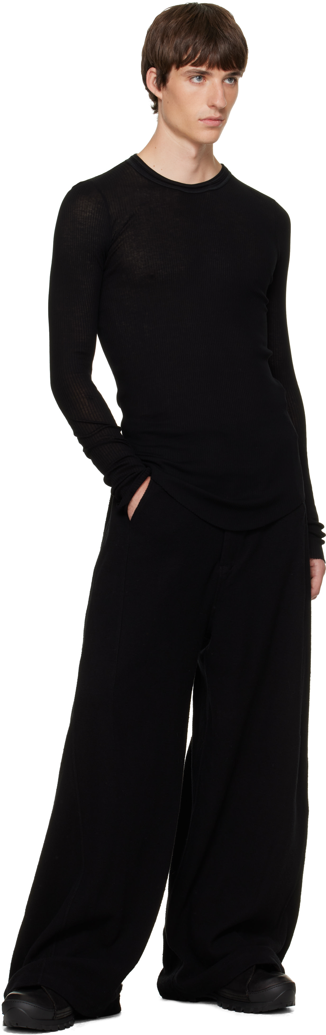 Julius: Black Skinny T-shirt | SSENSE