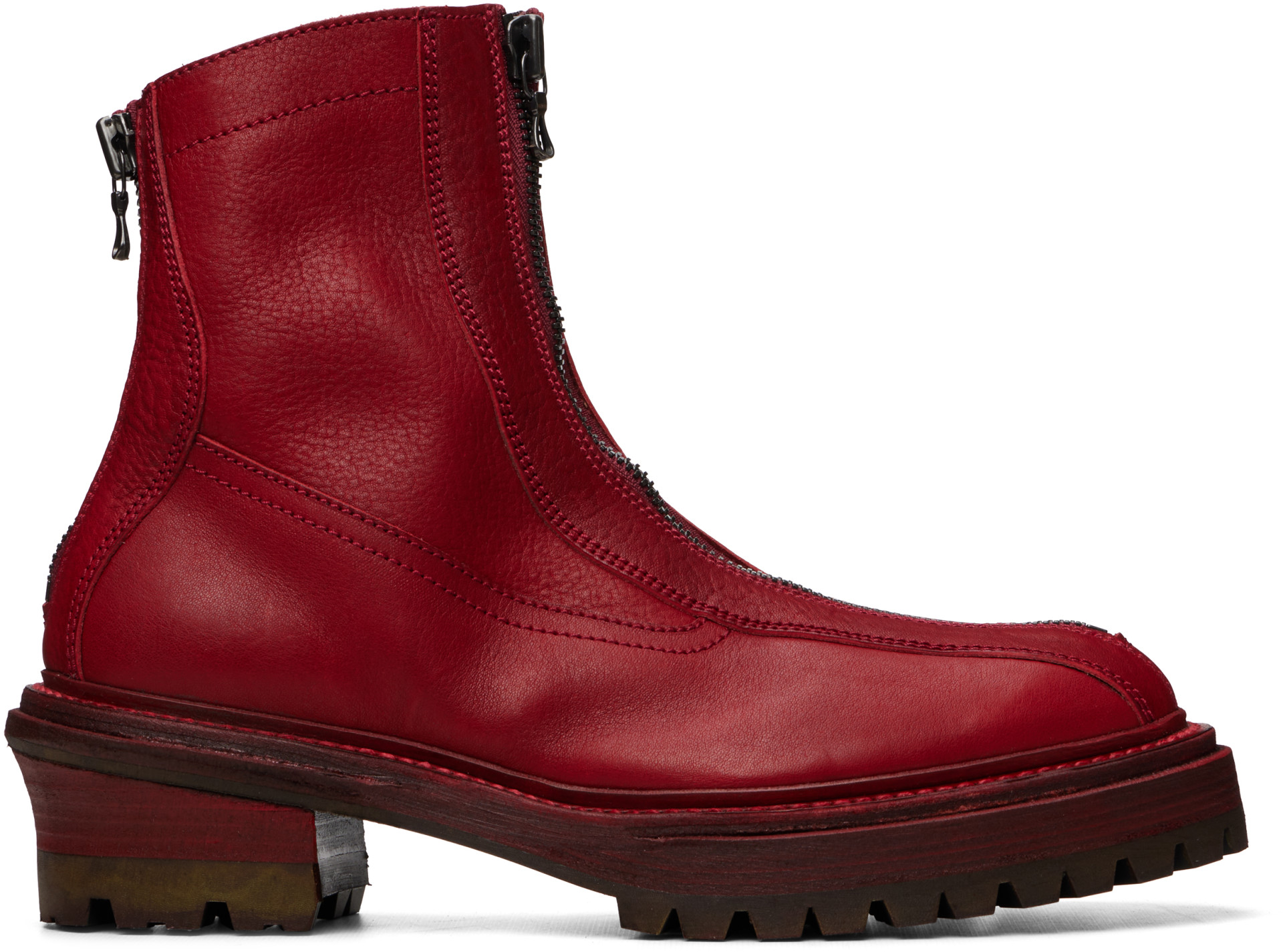 Julius - Red Front Zip Boots