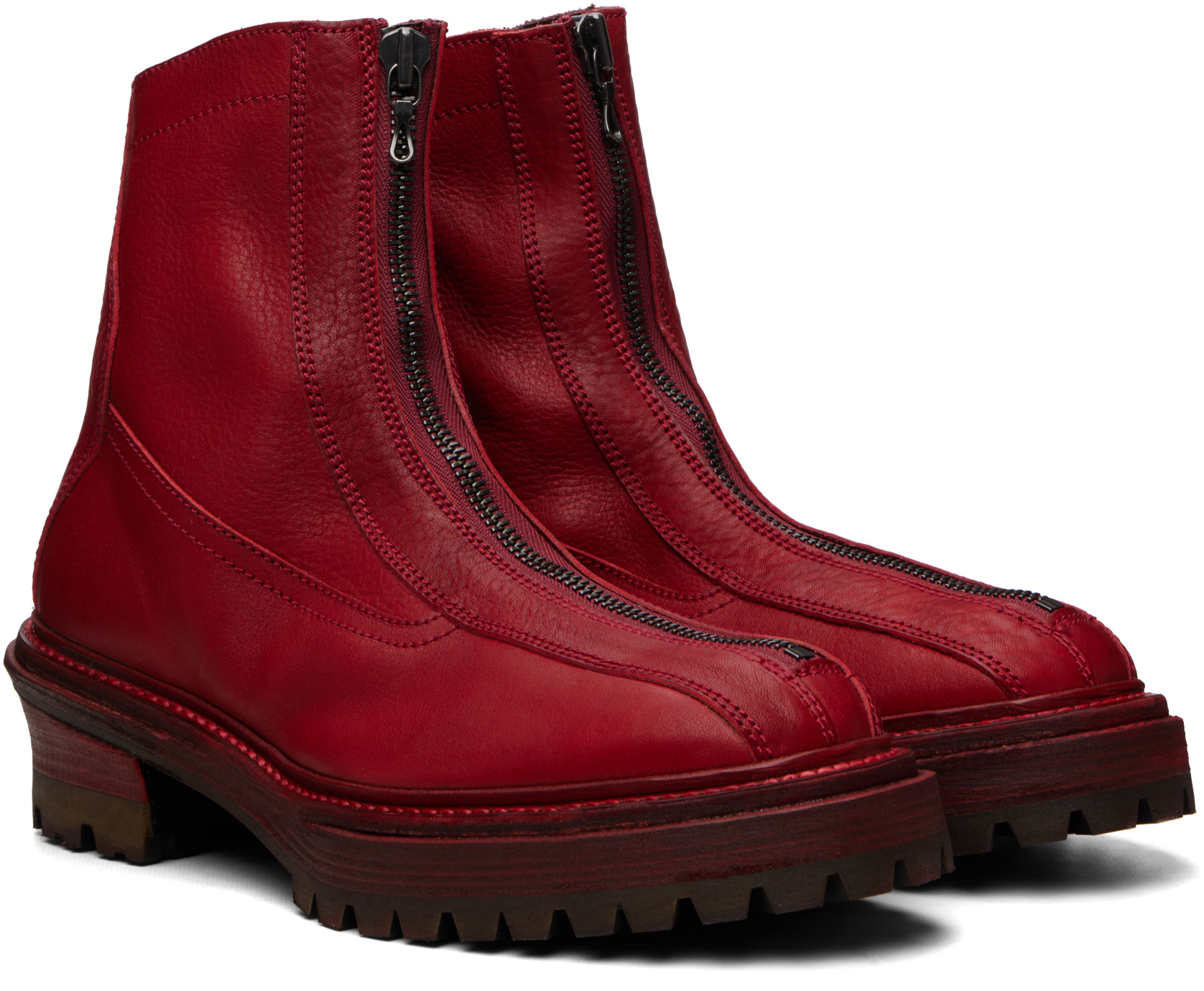 Julius - Red Front Zip Boots
