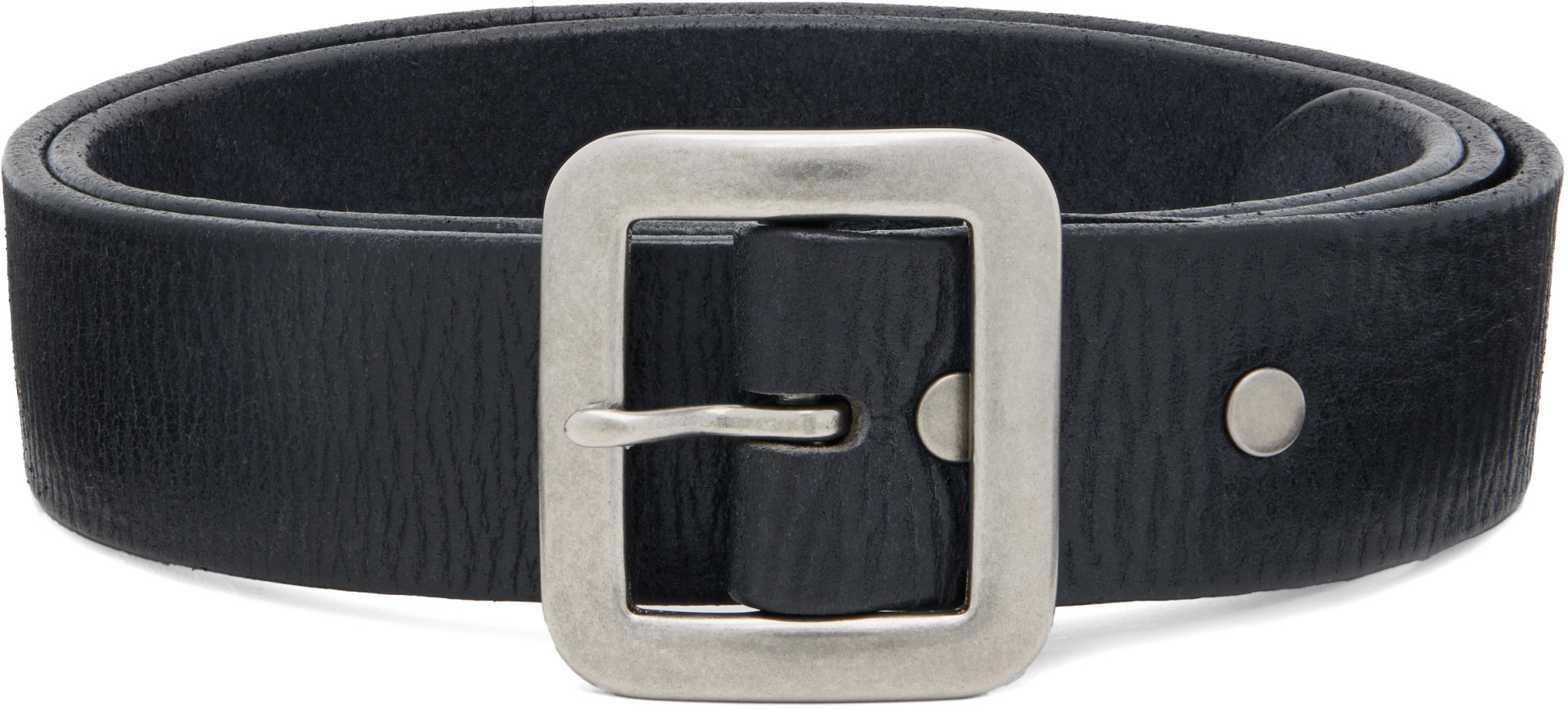 RRL - Black Hand-Burnished Leather Belt