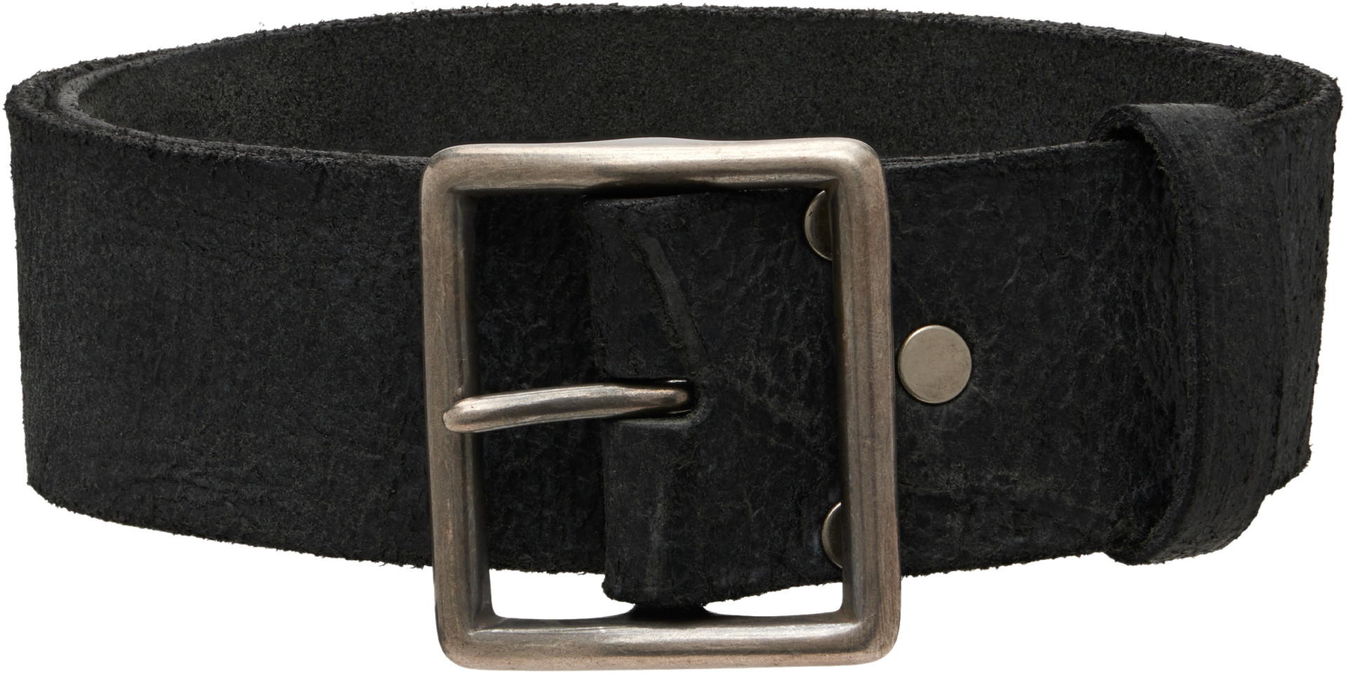 RRL - Black Distressed Leather Belt