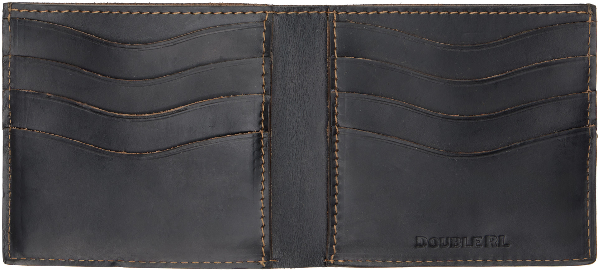 RRL - Black Leather Billfold Wallet