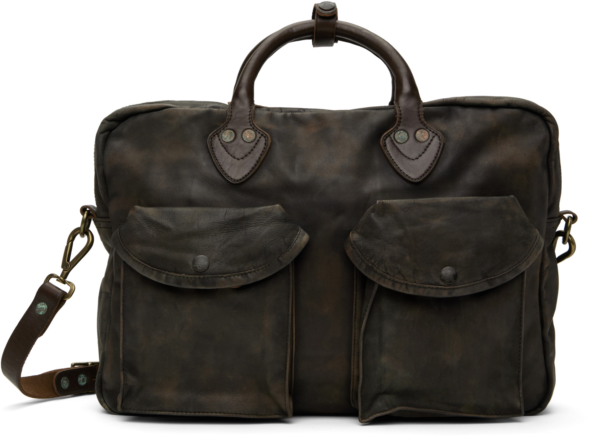 RRL - Brown Cargo Leather Briefcase
