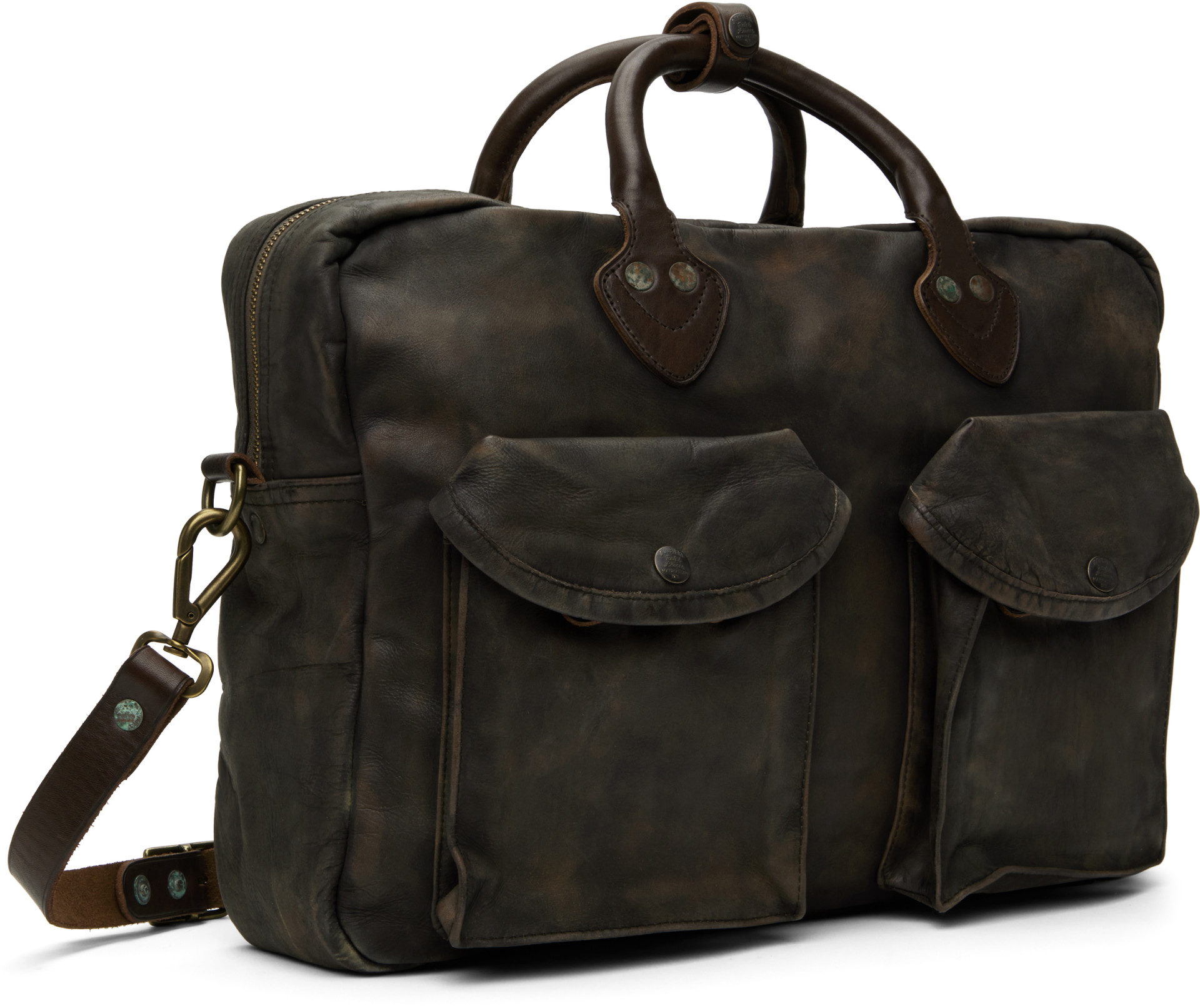 RRL - Brown Cargo Leather Briefcase