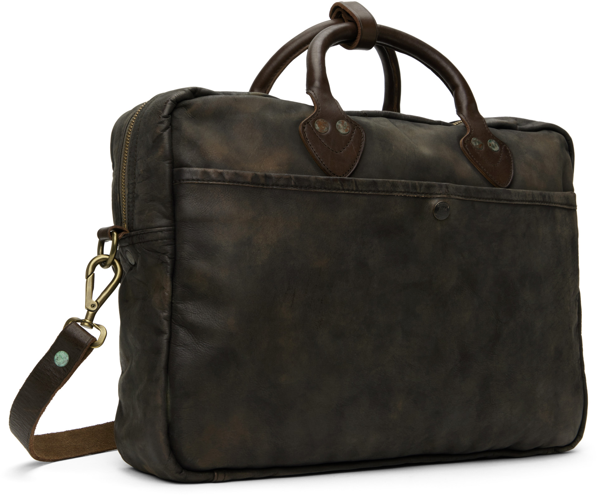 RRL - Brown Cargo Leather Briefcase
