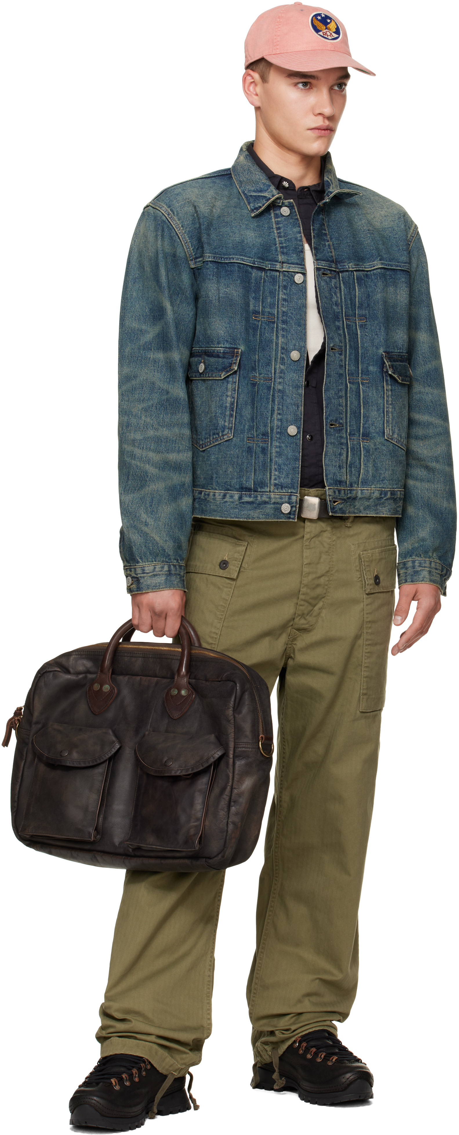 RRL - Brown Cargo Leather Briefcase