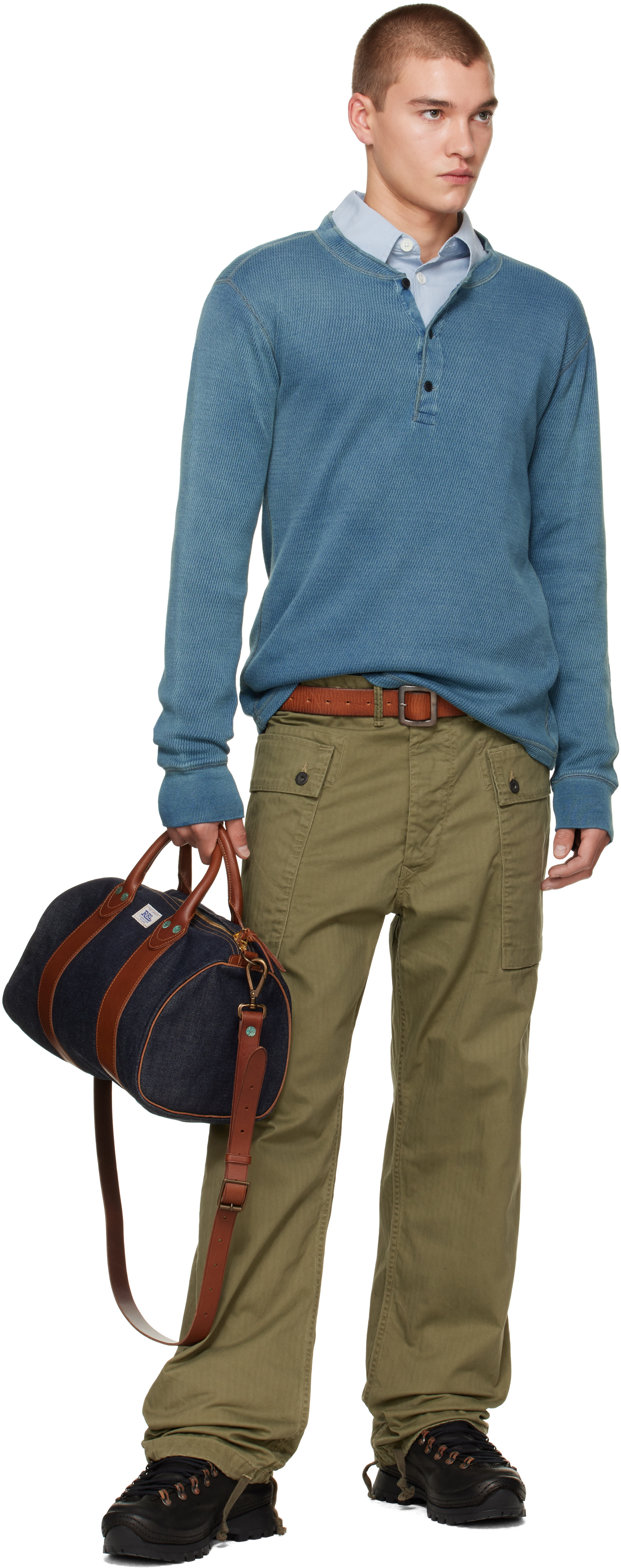 RRL - Indigo Denim Small Duffle Bag