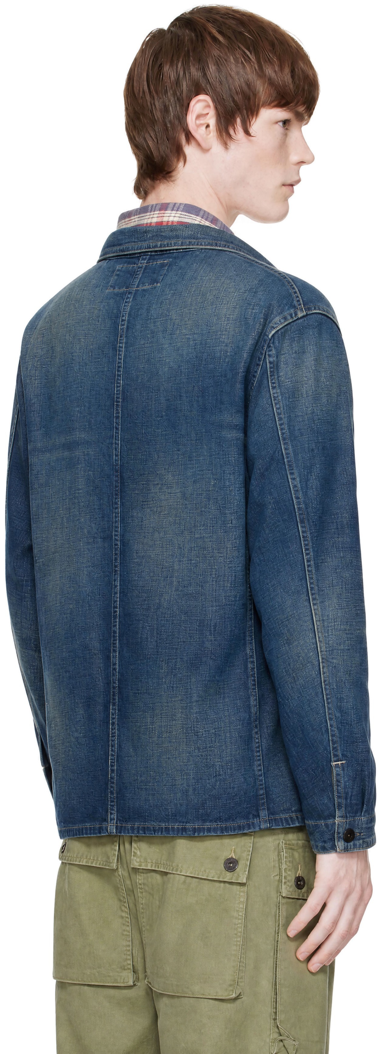 RRL - Blouson Engineer bleu en denim