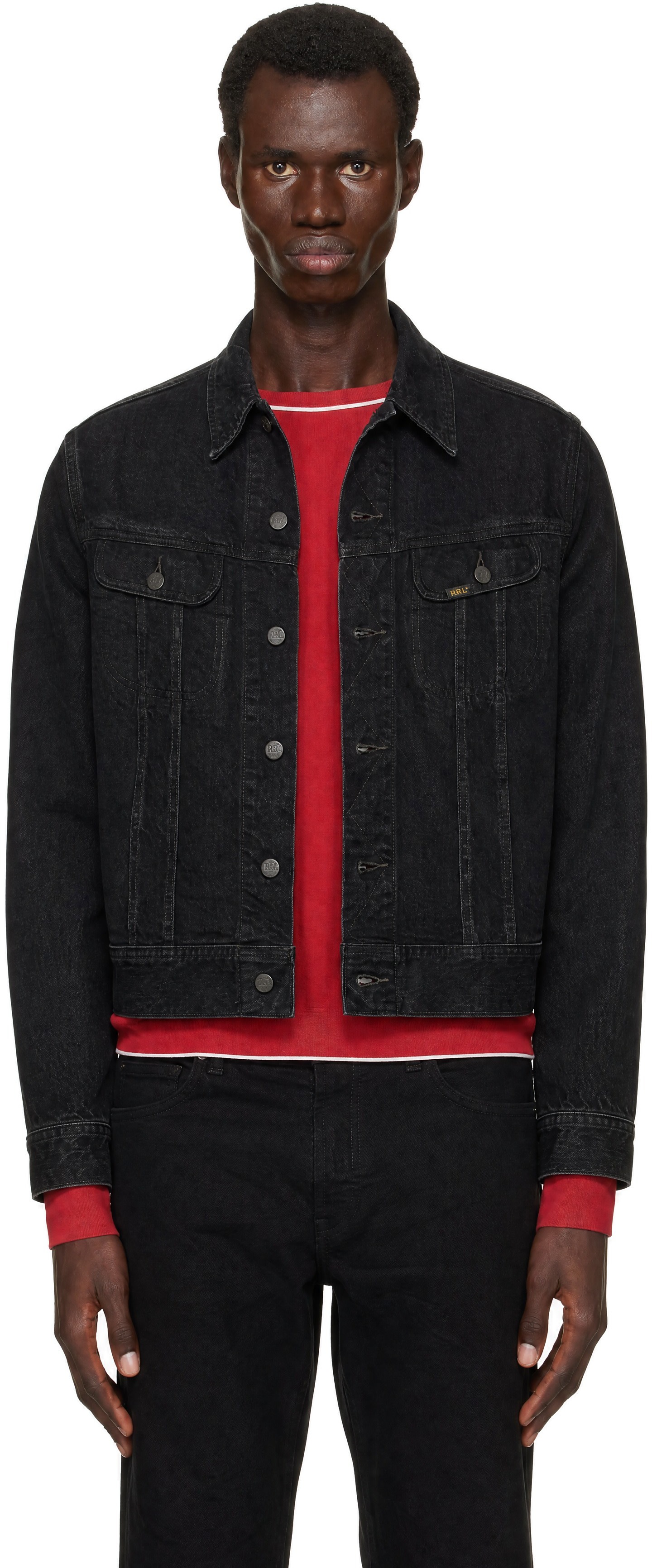 RRL - Black Worn-In Denim Trucker Jacket