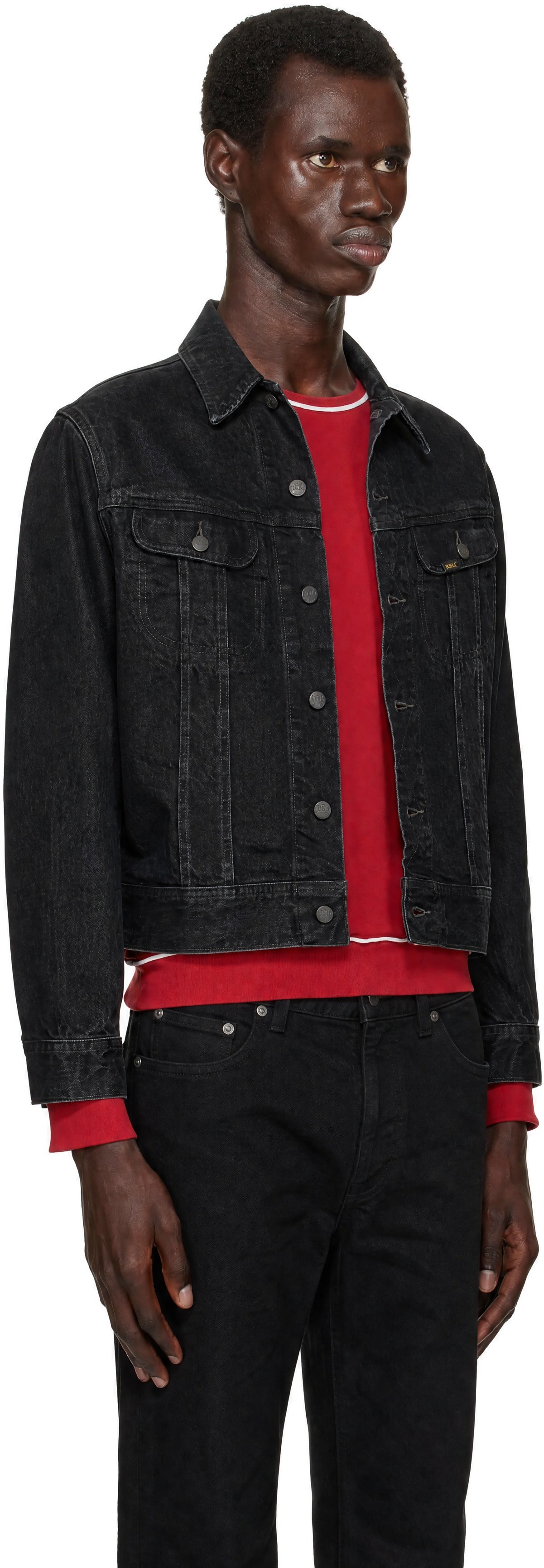 RRL - Black Worn-In Denim Trucker Jacket