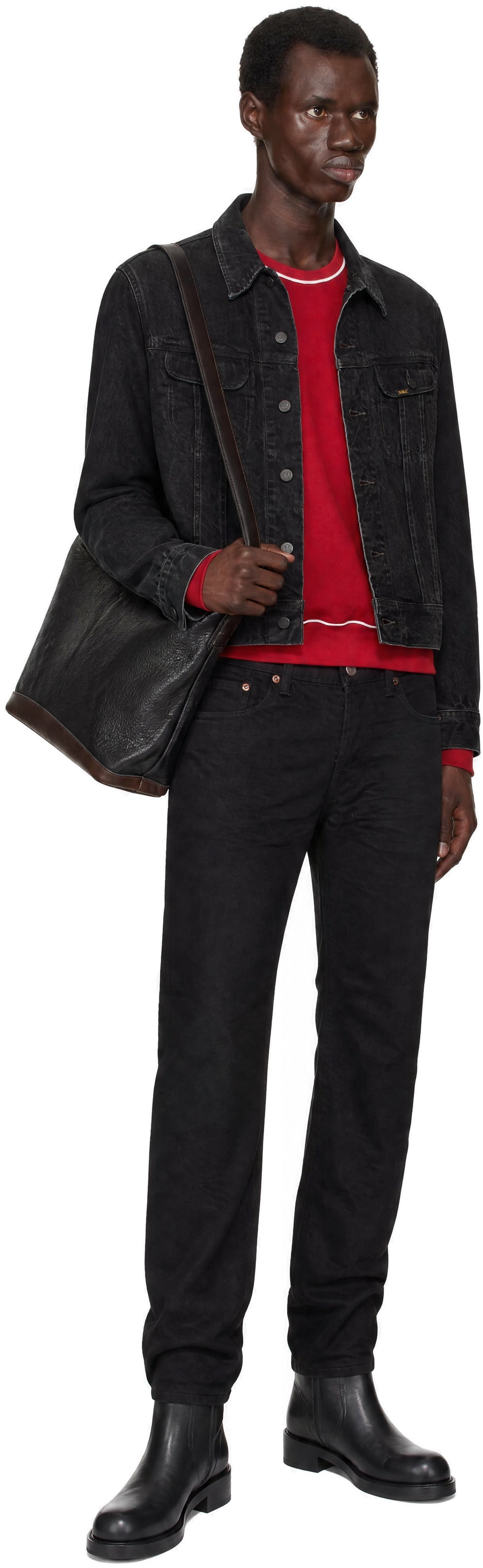 RRL - Black Worn-In Denim Trucker Jacket
