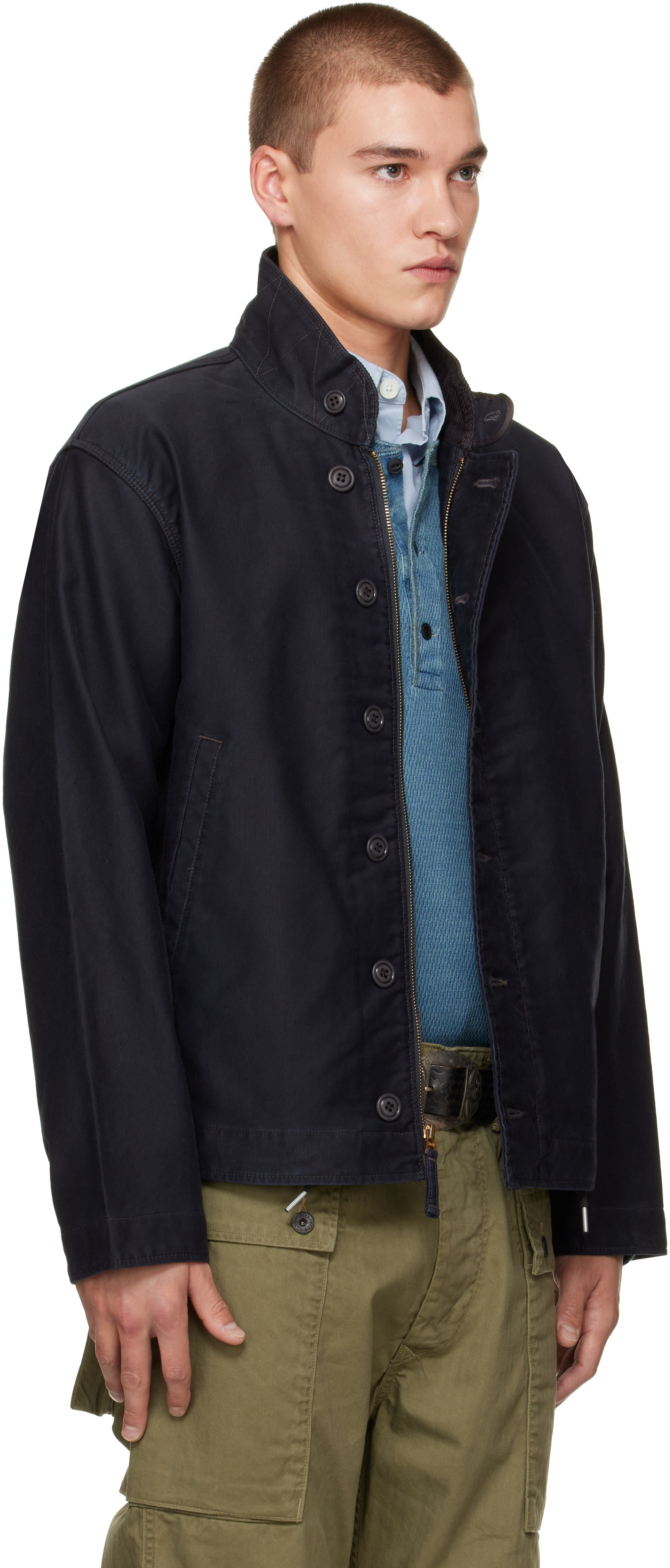 RRL - Navy Corduroy Collar Jacket