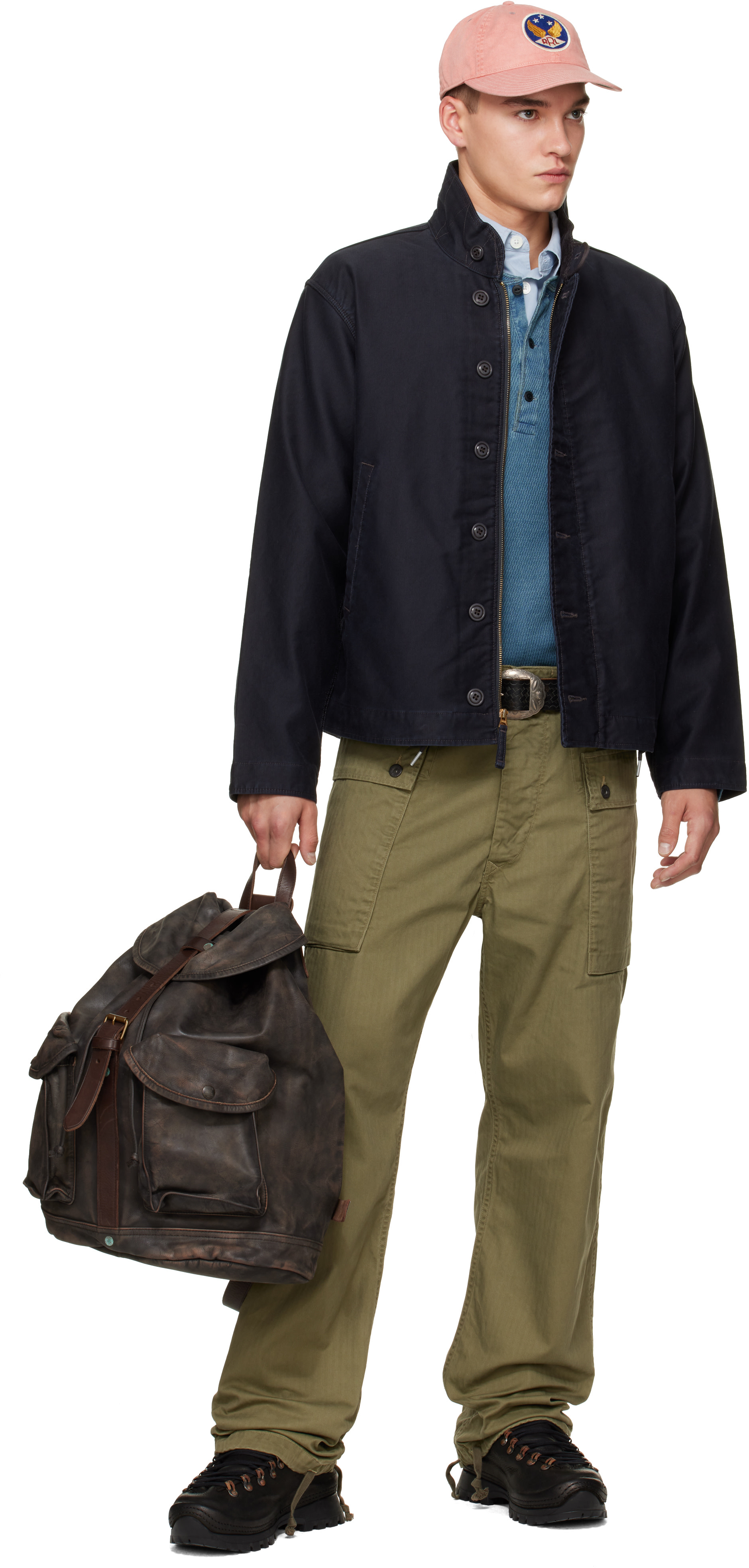 RRL - Navy Corduroy Collar Jacket