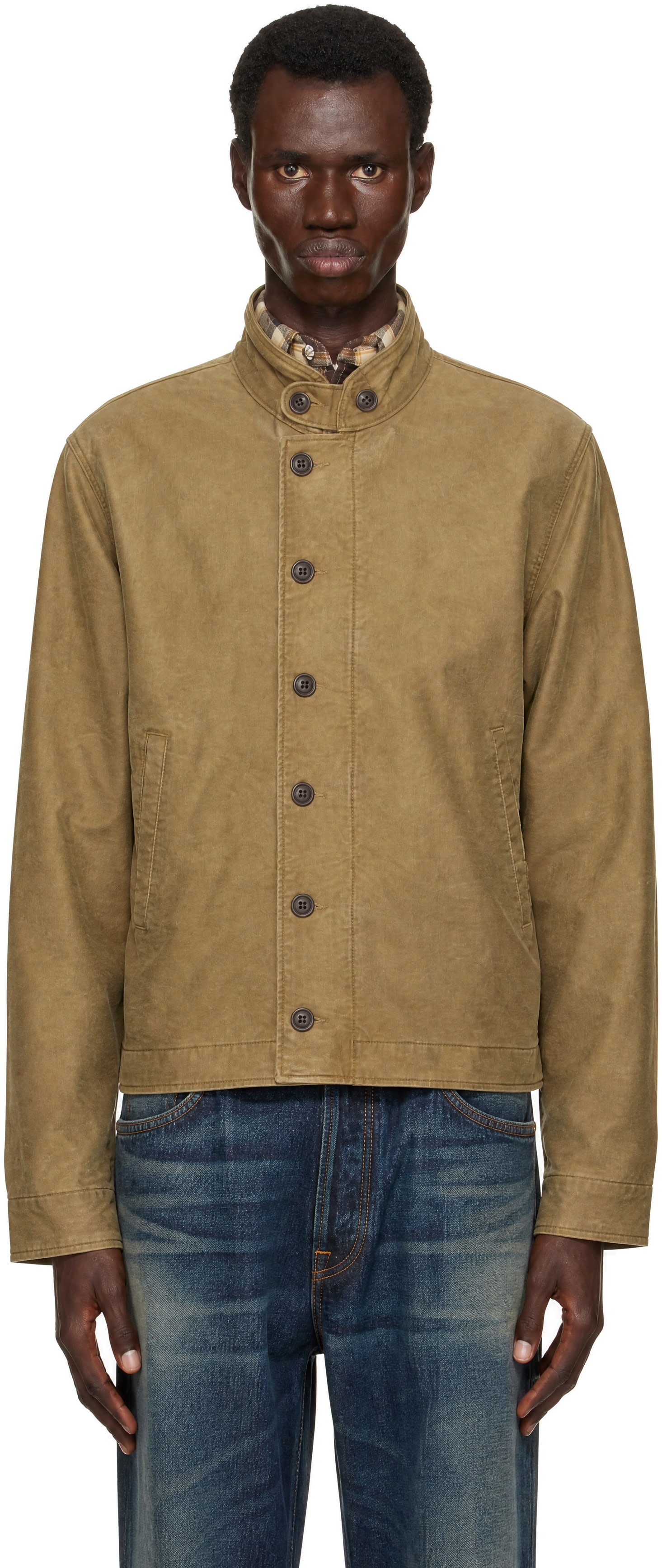 RRL - Khaki Stand Collar Jacket