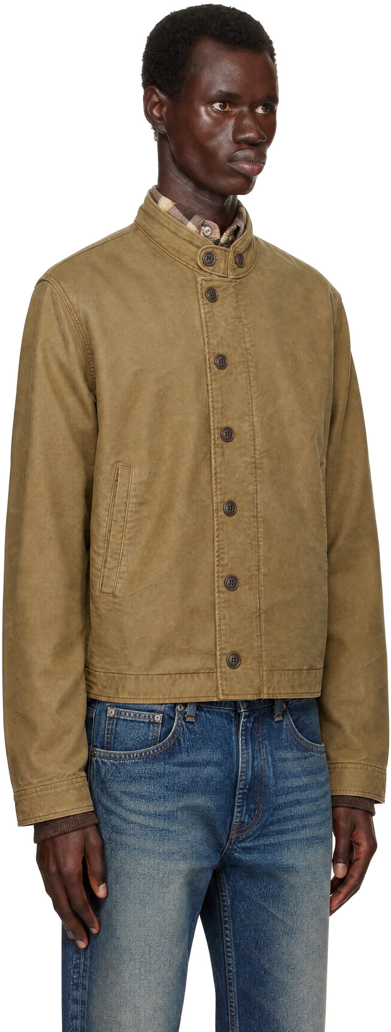 RRL - Khaki Stand Collar Jacket