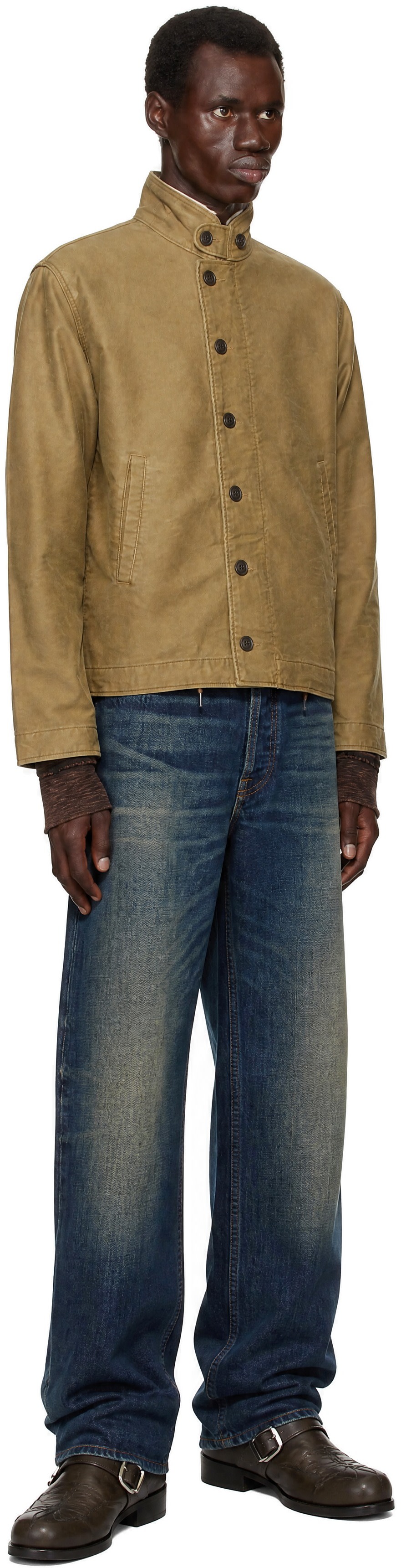 RRL - Khaki Stand Collar Jacket