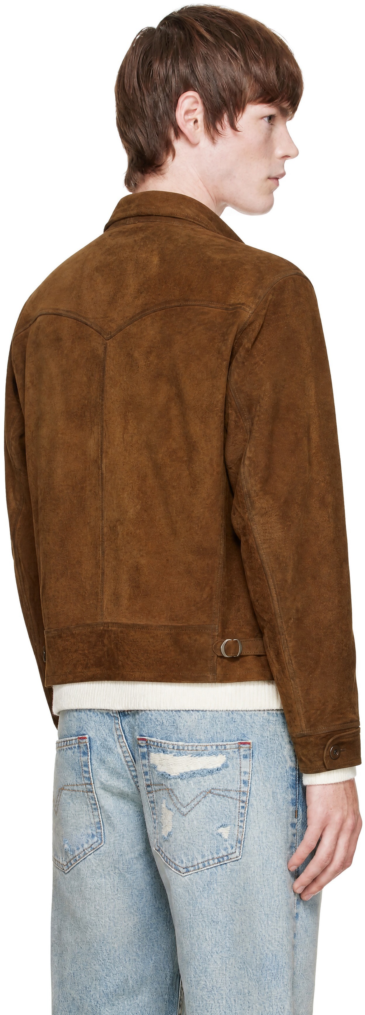 RRL - 棕色 Roughout 绒面革夹克