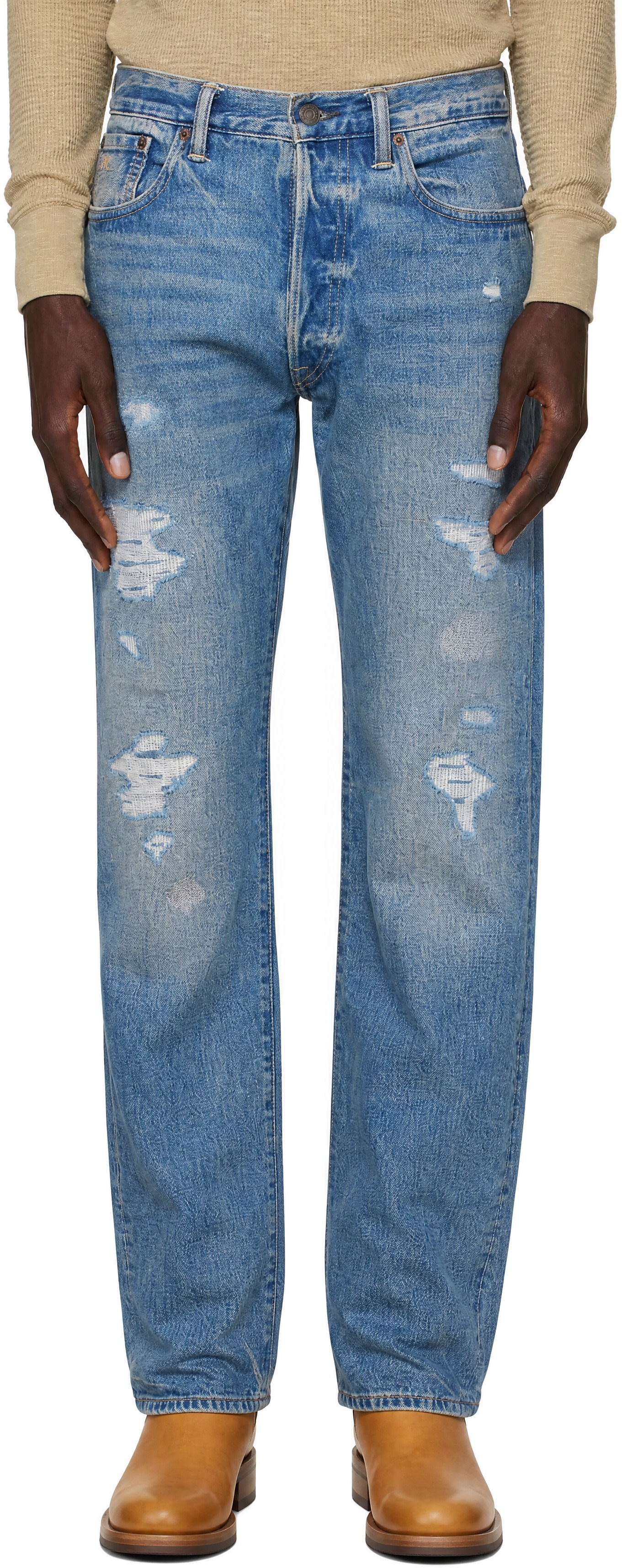 RRL - Blue Straight-Leg Jeans