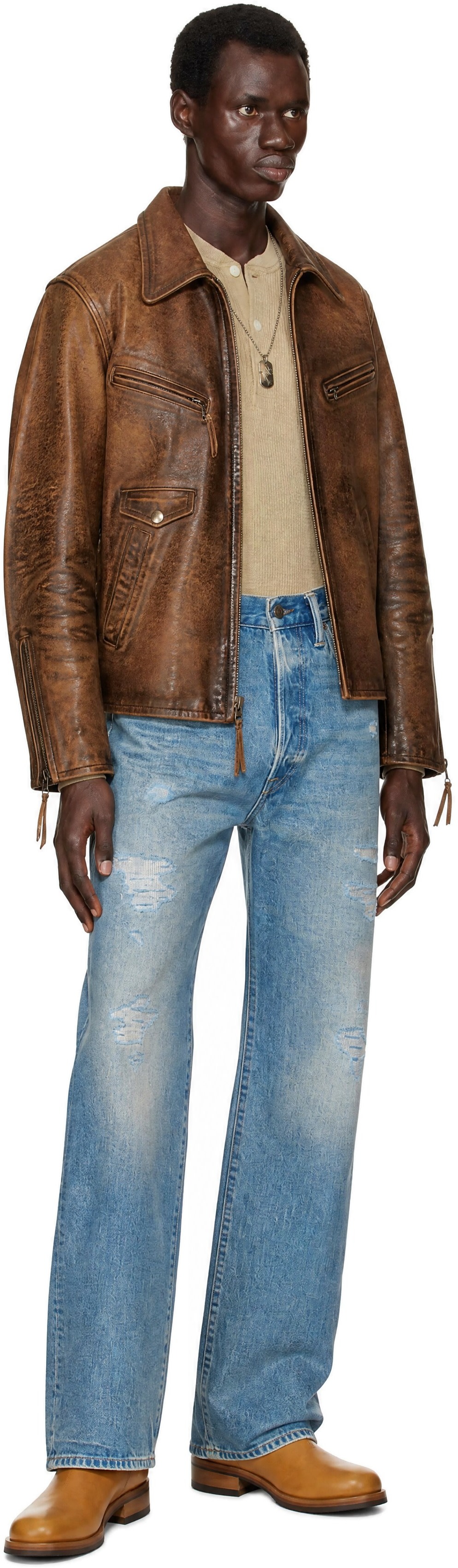 RRL - Blue Straight-Leg Jeans