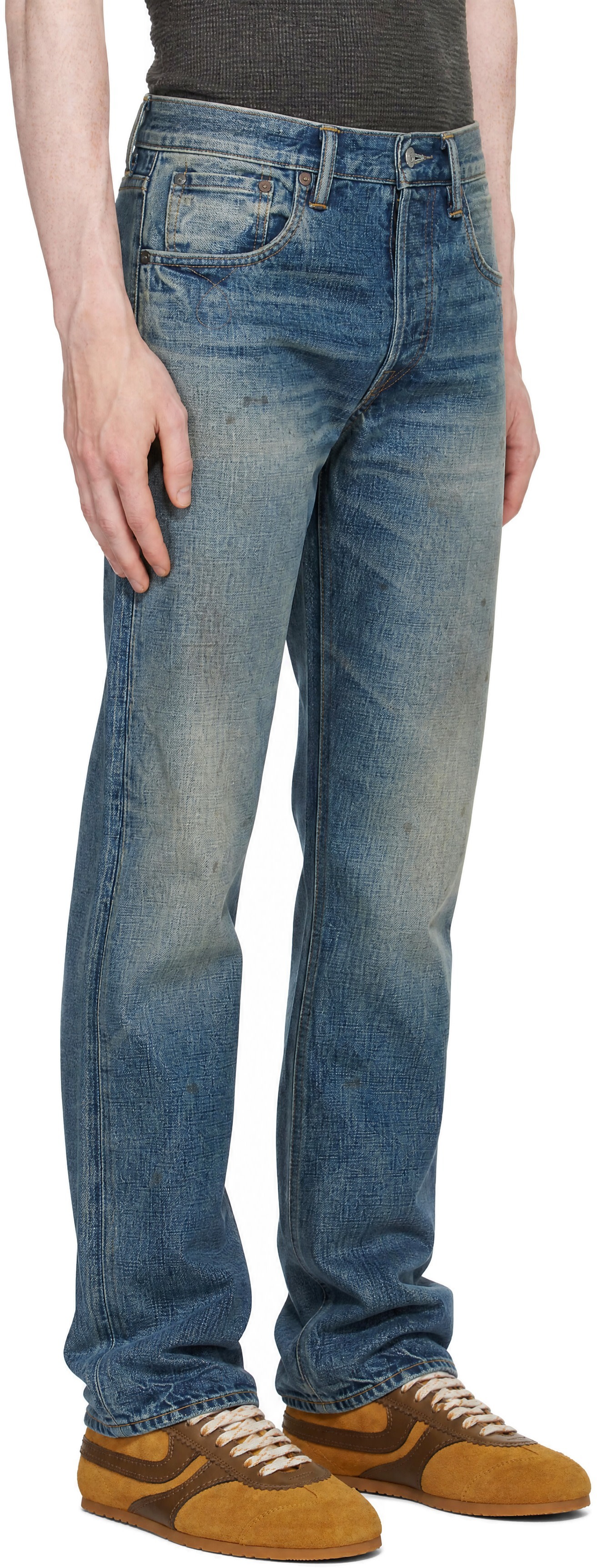 RRL - Blue Slim Boot Selvedge Jeans