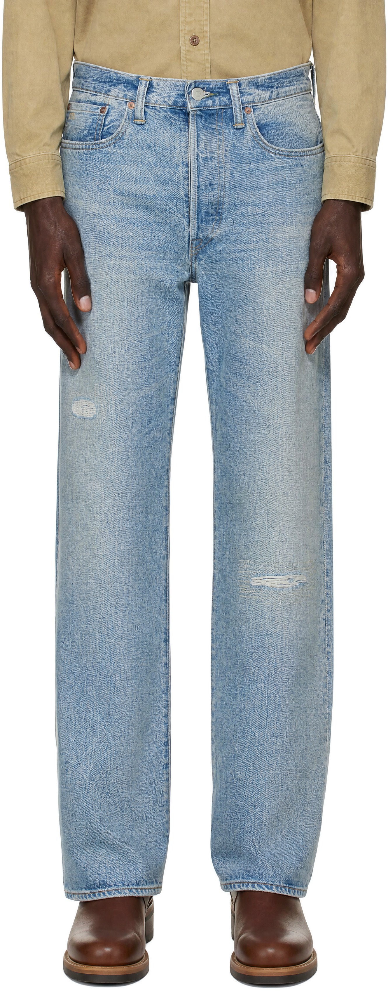RRL: Blue Vintage 5-Pocket Jeans | SSENSE