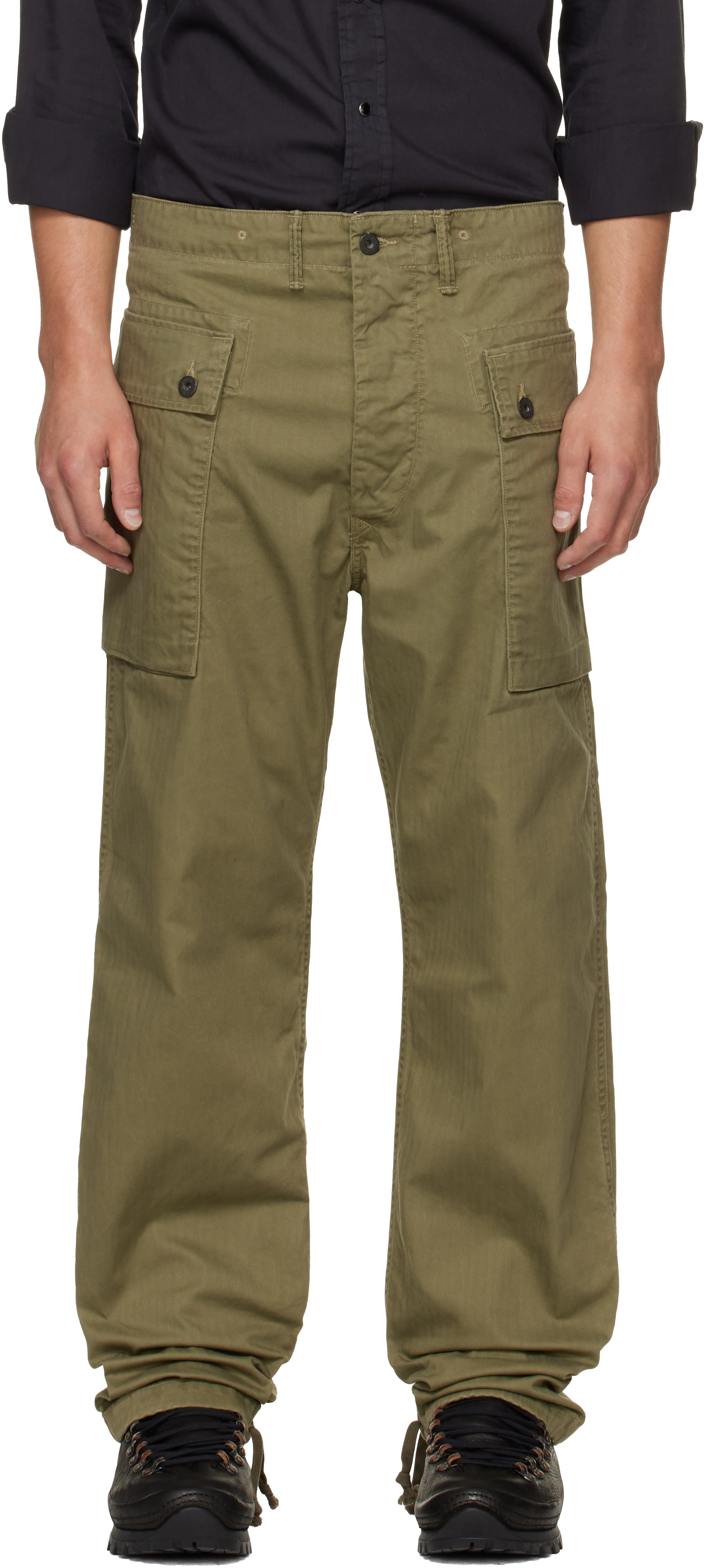 RRL - Khaki Herringbone Field Cargo Pants