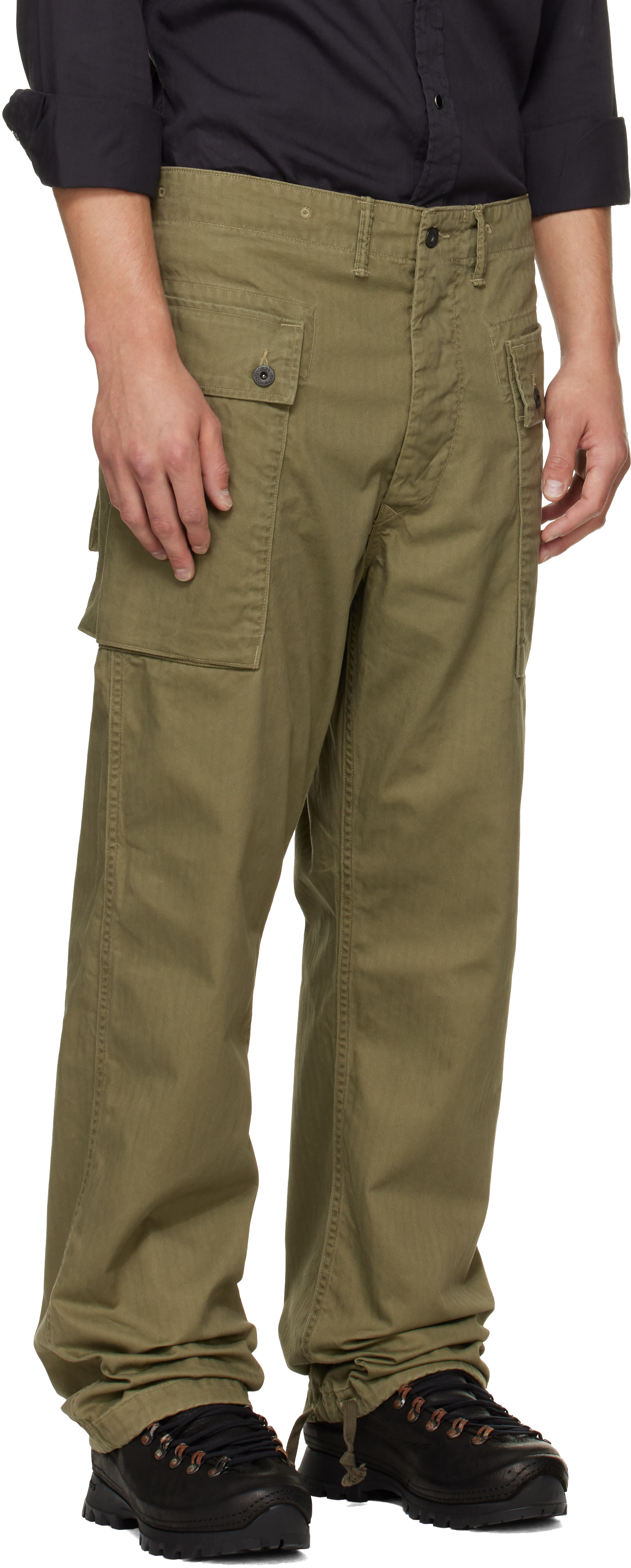 RRL - Khaki Herringbone Field Cargo Pants