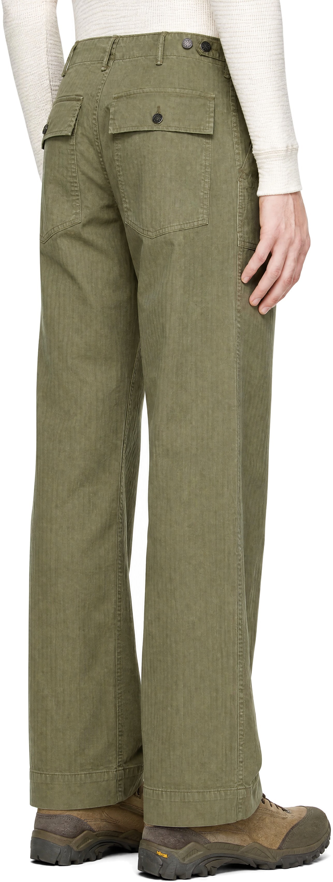 RRL - Khaki Herringbone Utility Trousers