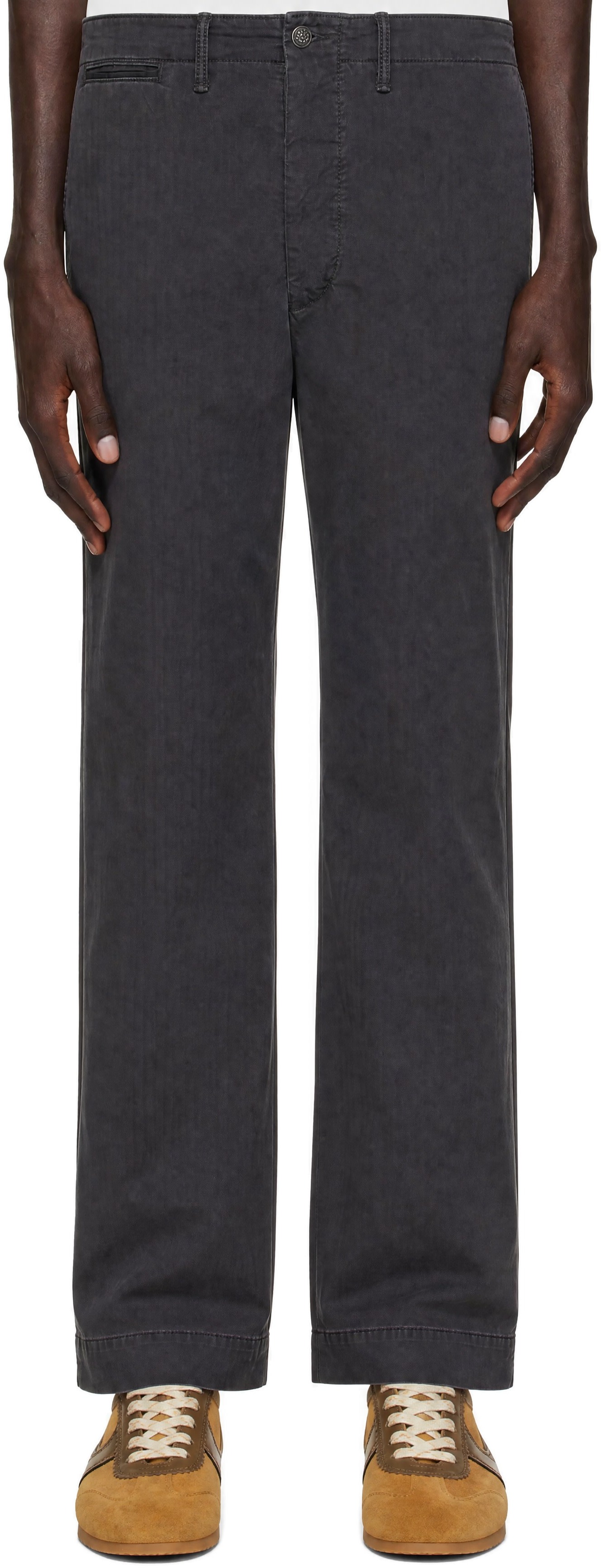 RRL - Gray Herringbone Cotton Trousers