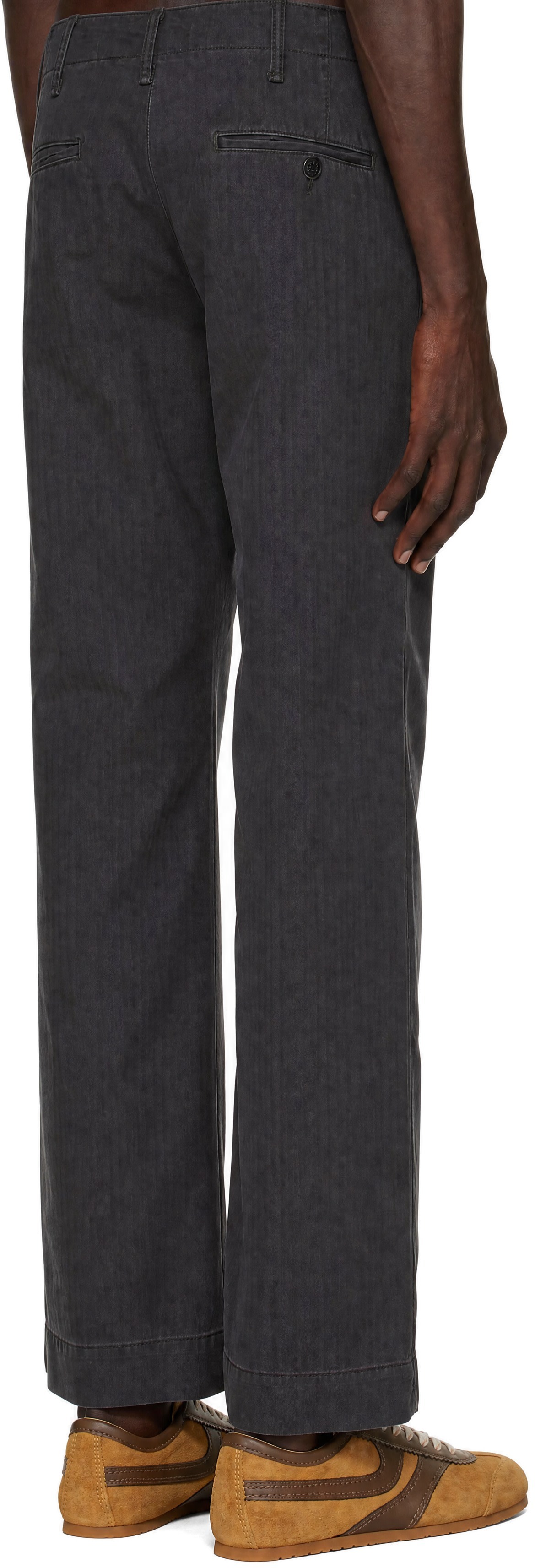 RRL - Gray Herringbone Cotton Trousers